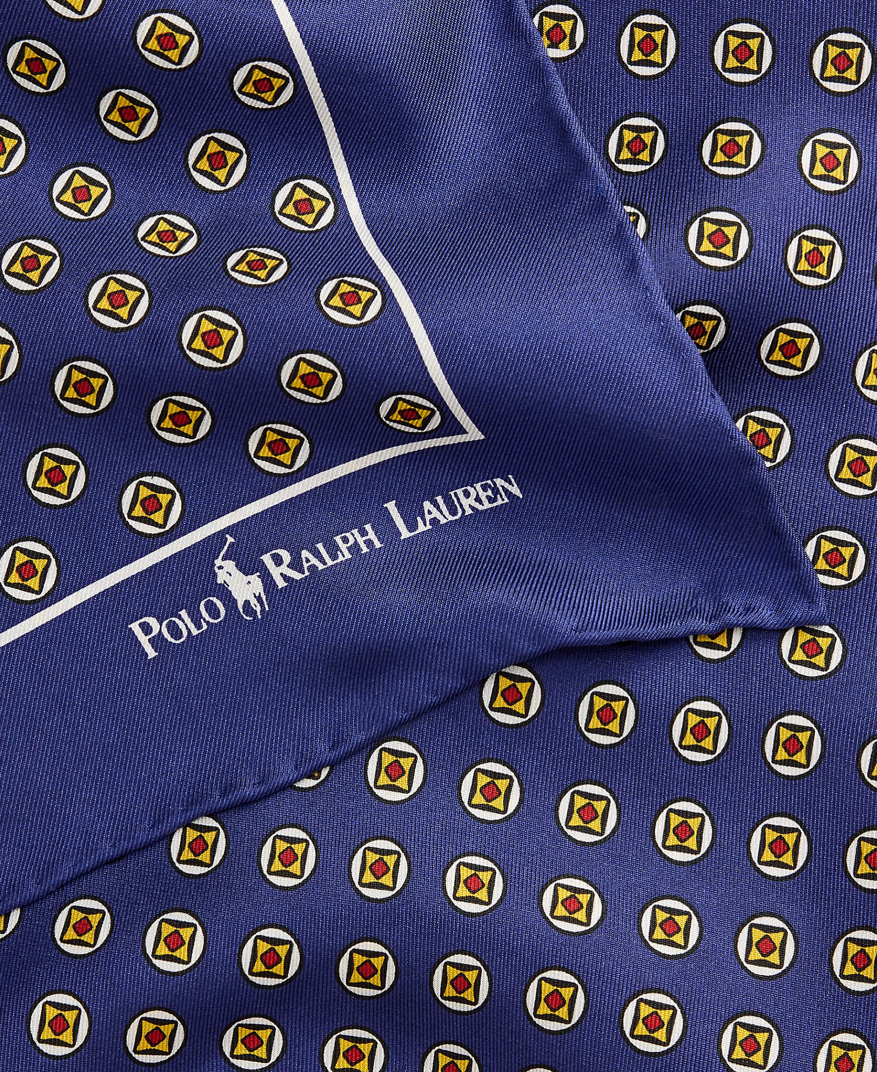 Pañuelo cuadrado de seda estampado - Polo Ralph Lauren - Azul marino Azul marino-3