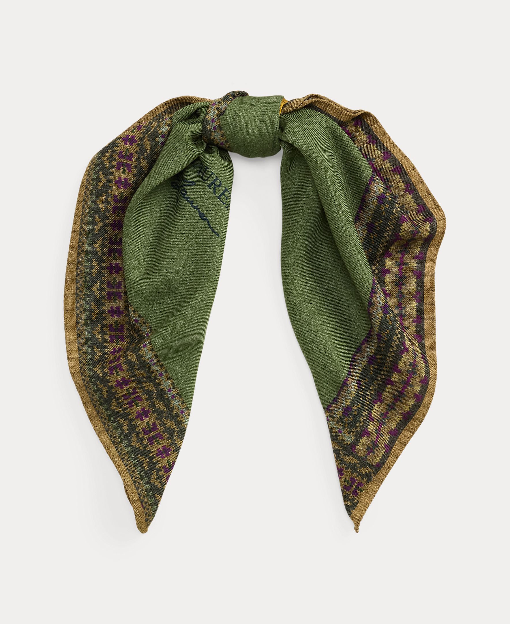 Pañuelo de lana y seda con Polo Bear - Polo Ralph Lauren - Verde Verde-2