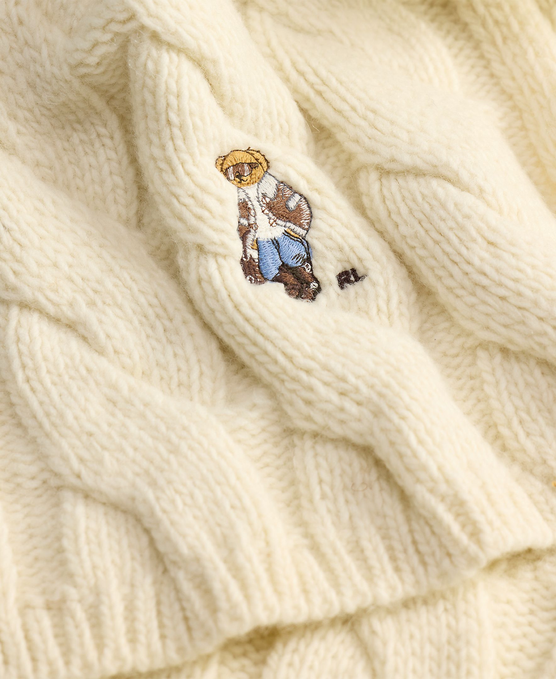 Cachecol com Polo Bear e em Lã Cru-3