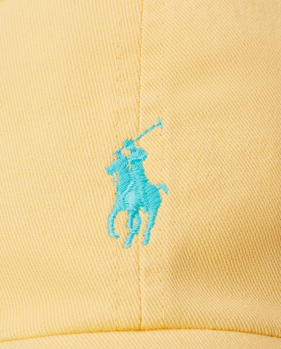 Boné de Algodão com Cavalo Bordado Amarelo-3