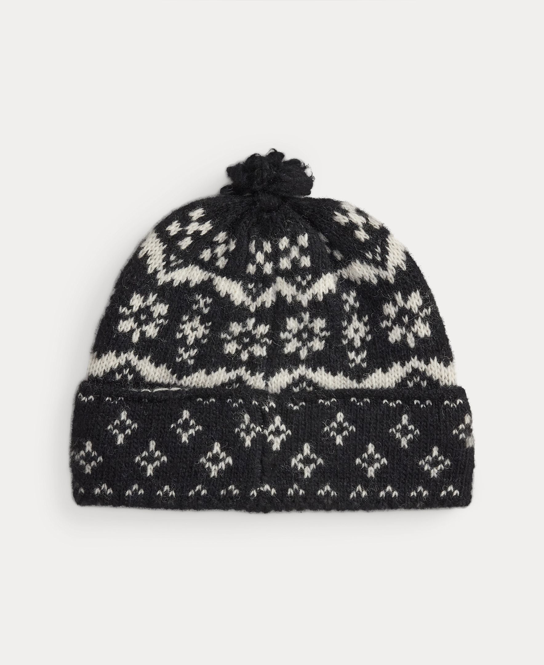 Gorro de Lã com Estampado Preto-2