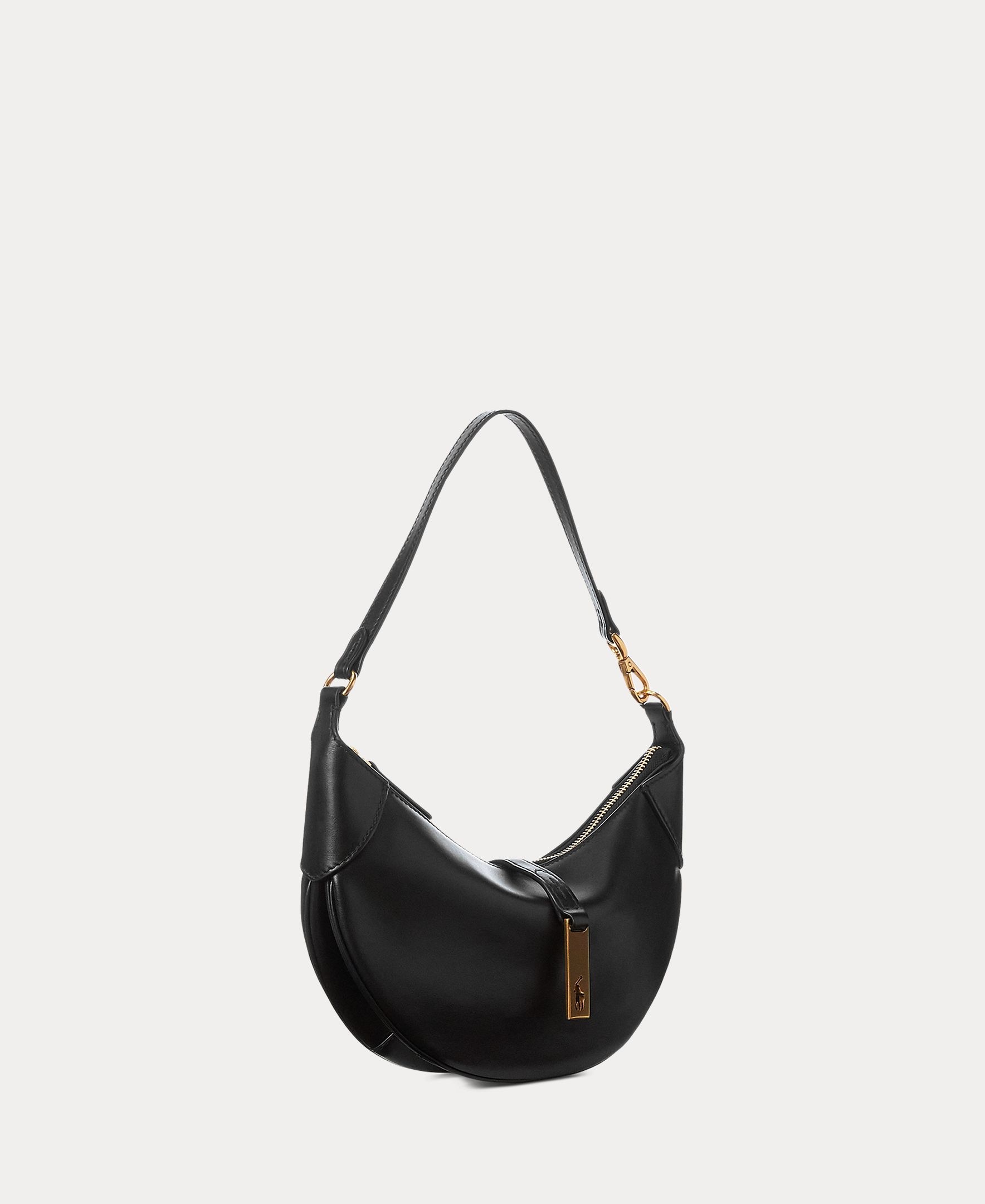 Mala Mini-Shoulder Polo ID Mini em Pele Preto-5