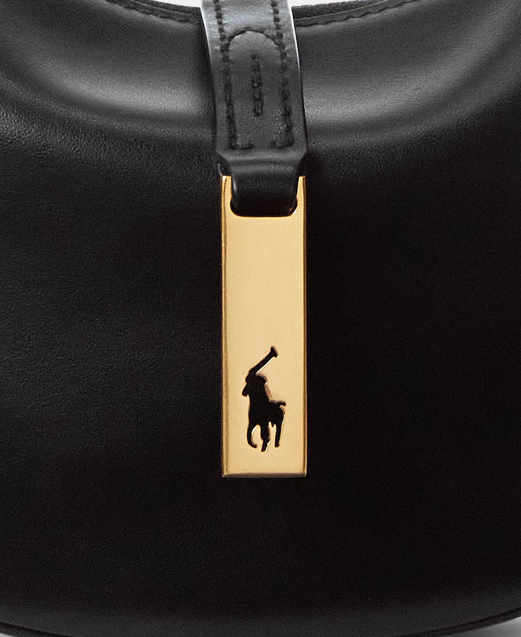 Mala Mini-Shoulder Polo ID Mini em Pele Preto-7