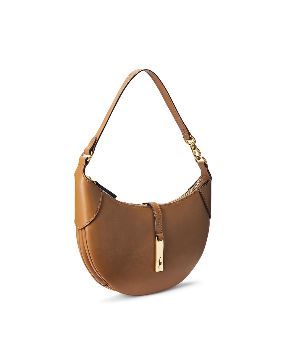 Mala Mini-Shoulder Polo ID Mini em Pele Castanho-4