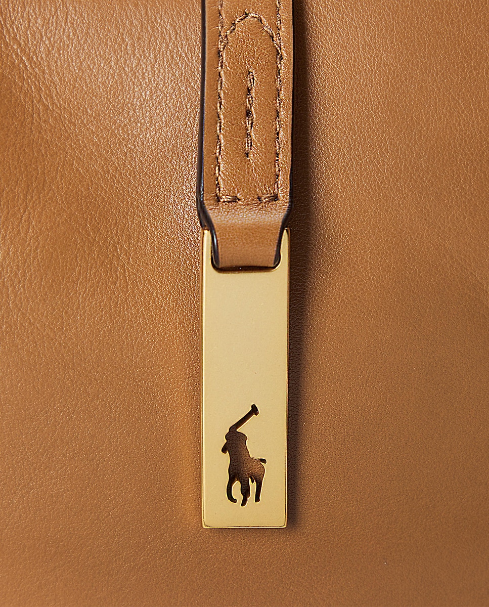 Mala Mini-Shoulder Polo ID Mini em Pele Castanho-6