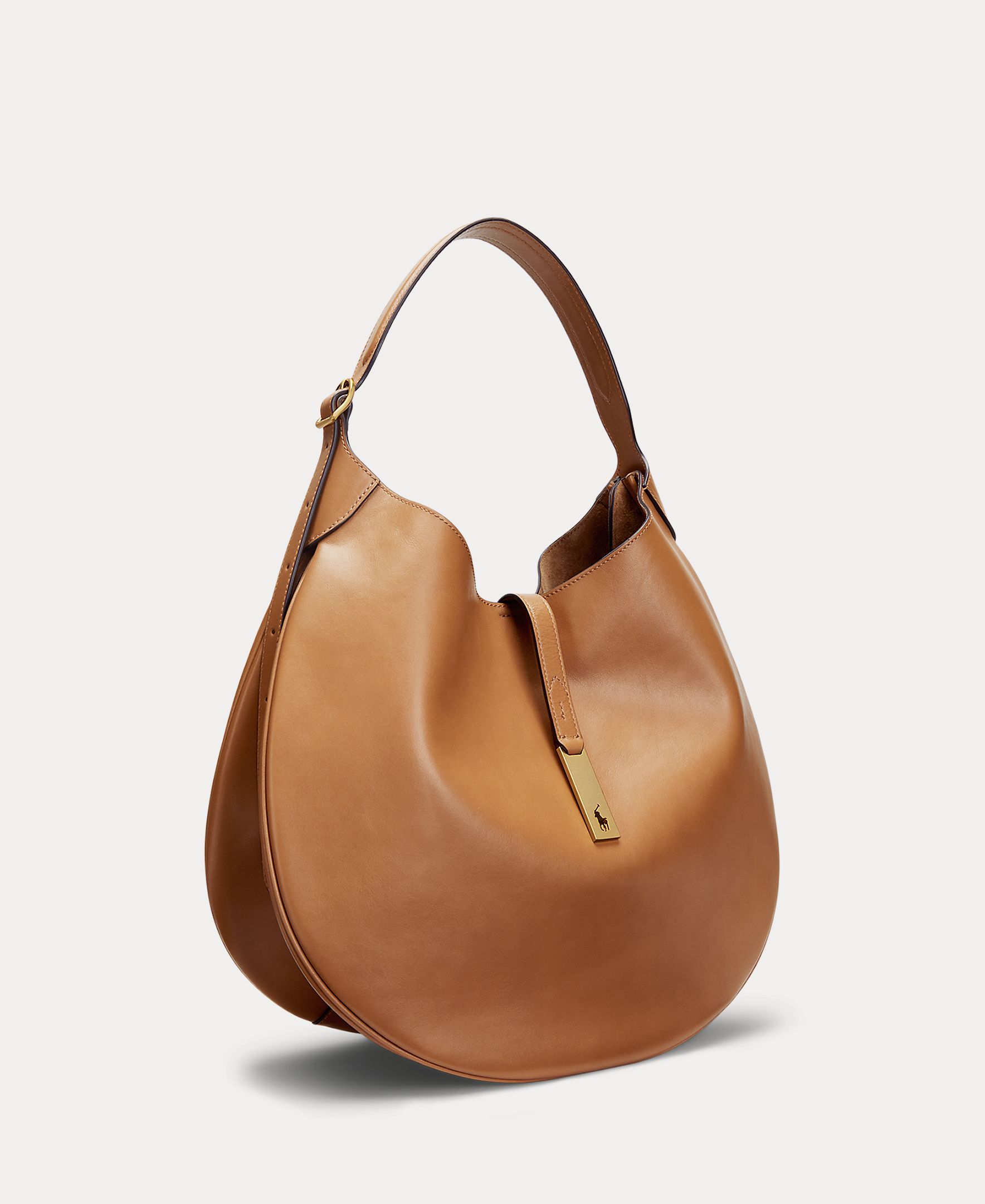 Mala Shoulder Polo ID em Pele Castanho-4