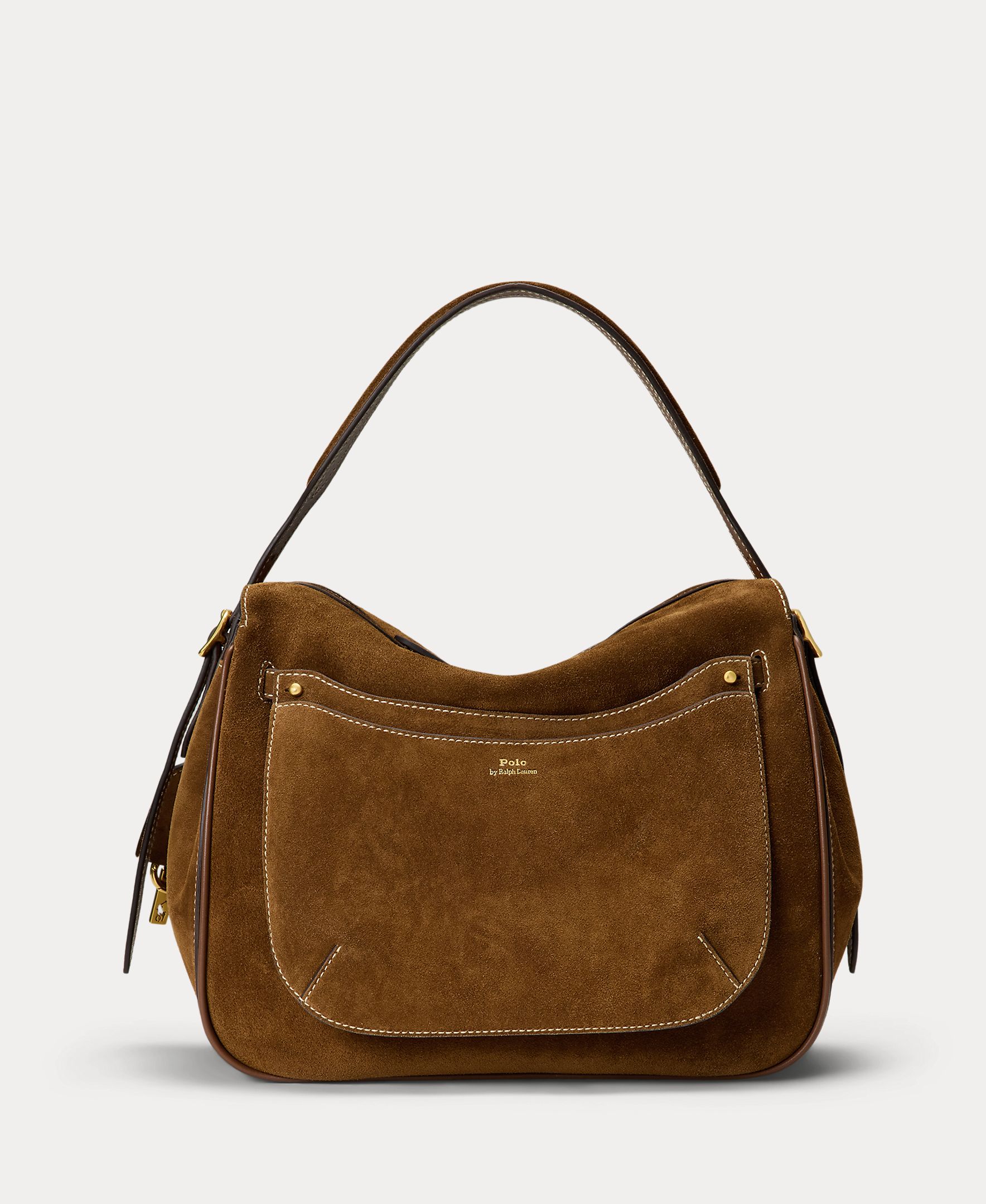 Mala de Mão Satchel de Camurça Castanho-5