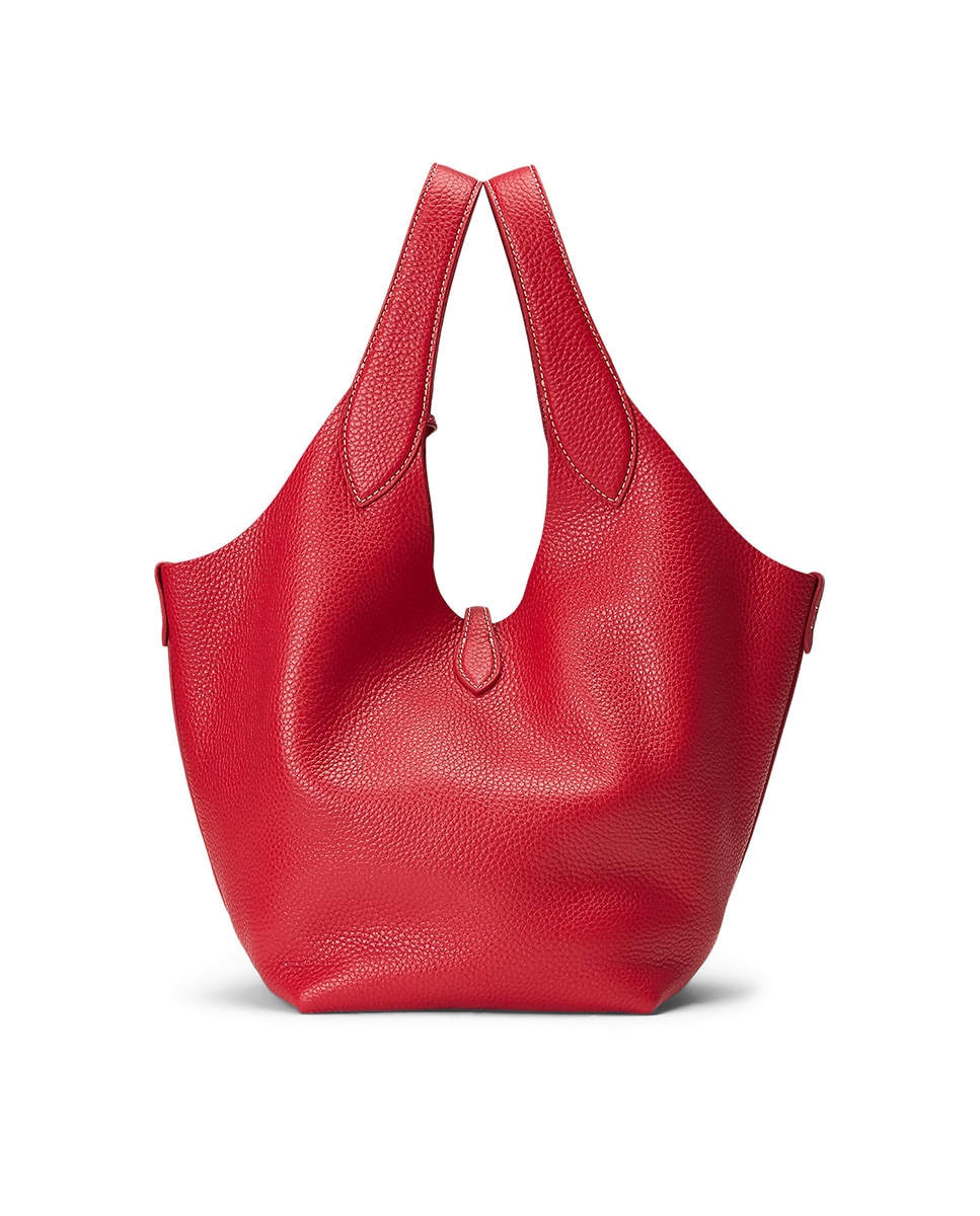 Bolso de hombro Tote de piel - Polo Ralph Lauren - Rojo Rojo-4