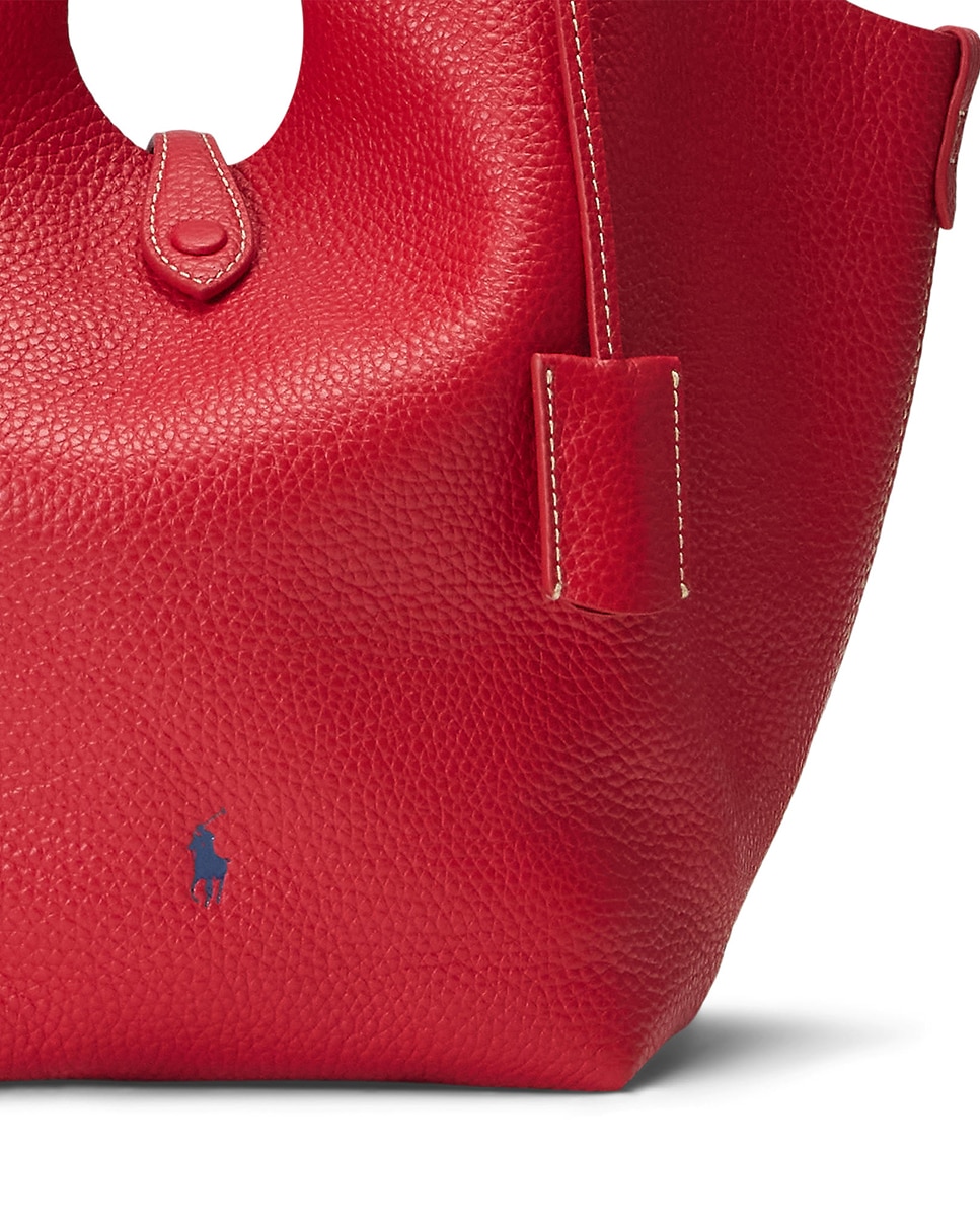 Bolso de hombro Tote de piel - Polo Ralph Lauren - Rojo Rojo-7