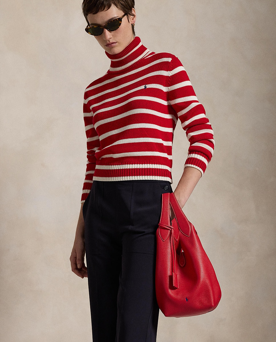 Bolso de hombro Tote de piel - Polo Ralph Lauren - Rojo Rojo-9