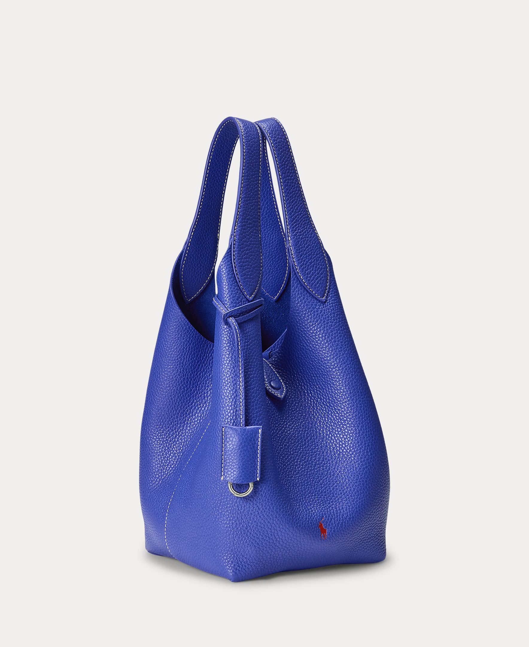 Bolso de hombro Tote de piel - Polo Ralph Lauren - Azul índigo Azul índigo-4