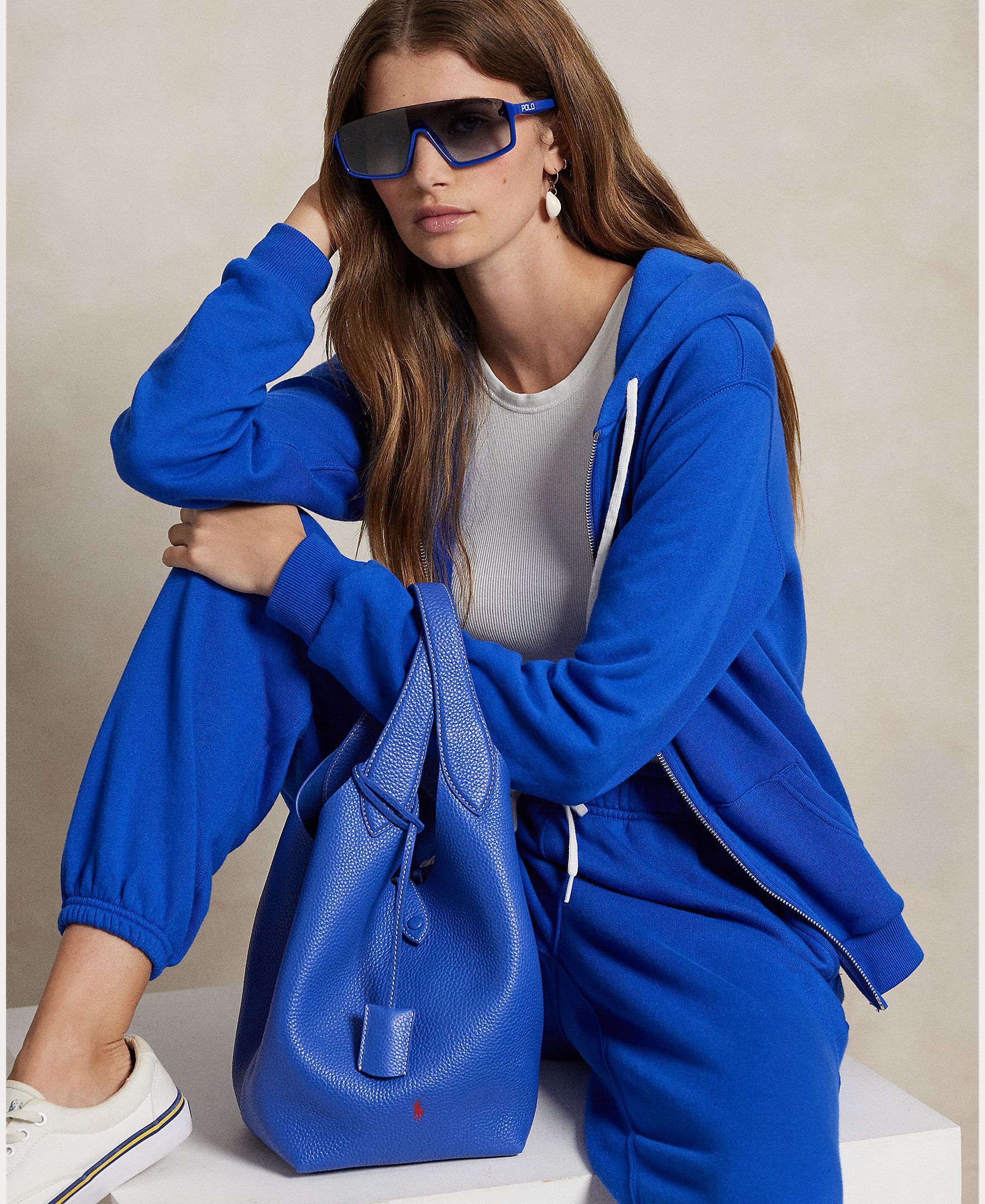 Bolso de hombro Tote de piel - Polo Ralph Lauren - Azul índigo Azul índigo-8