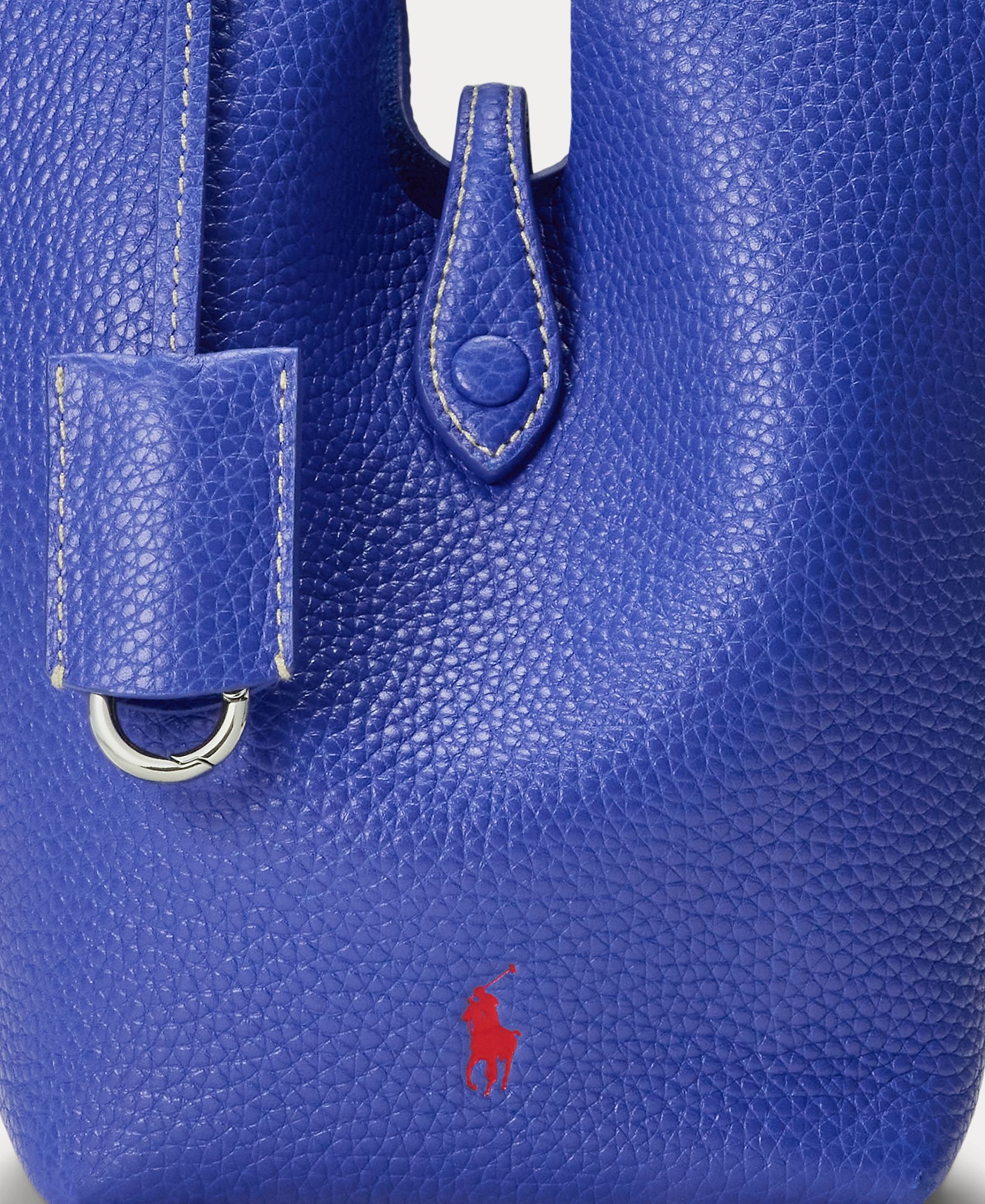 Mala a Tiracolo em Pele com o Cavalo da Marca Azul-índigo-6