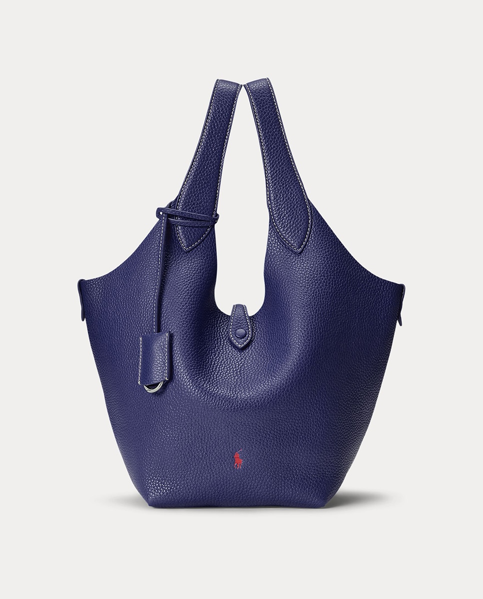 Bolso de hombro Tote de piel - Polo Ralph Lauren - Azul marino Azul marino-1