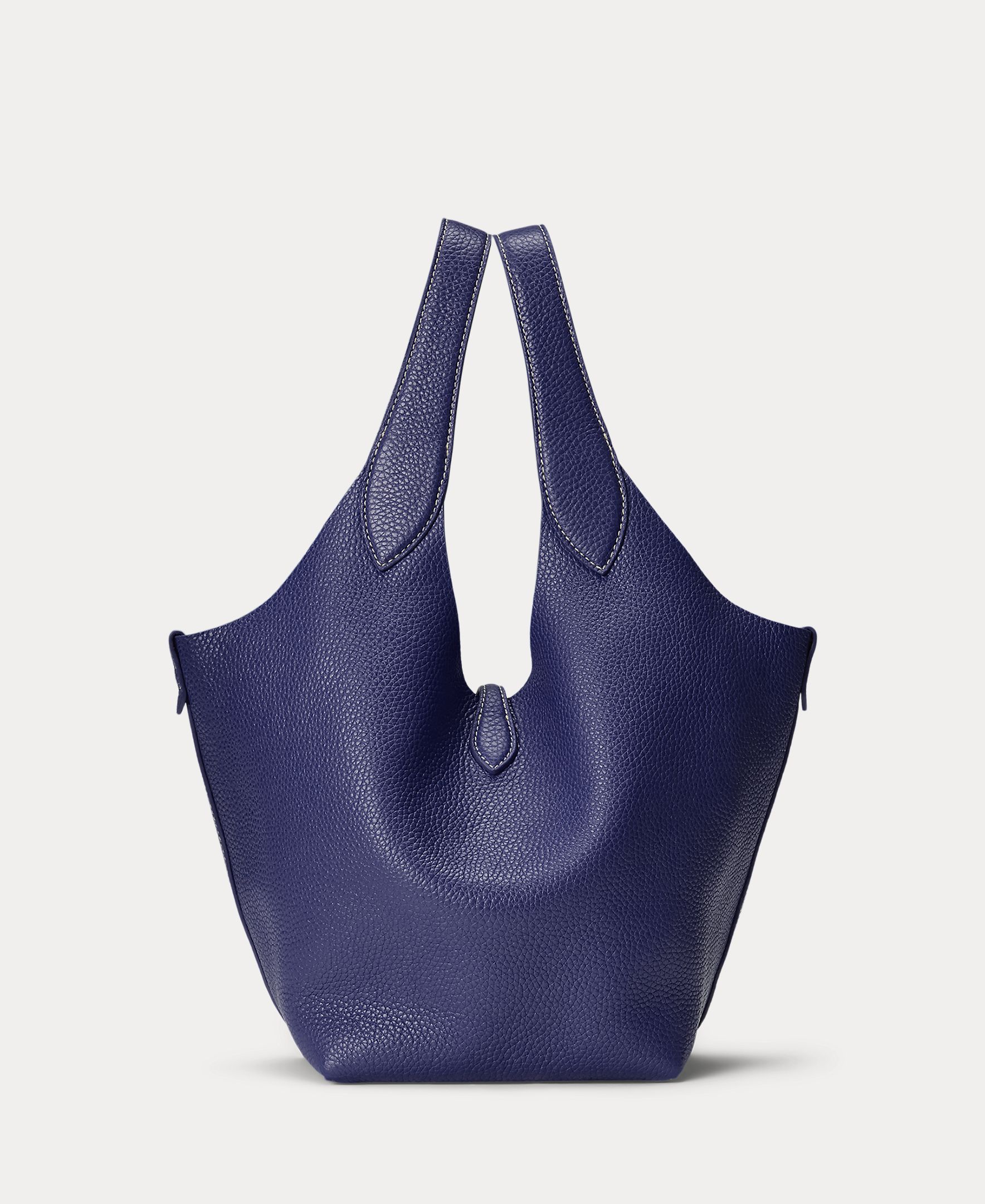 Bolso de hombro Tote de piel - Polo Ralph Lauren - Azul marino Azul marino-4