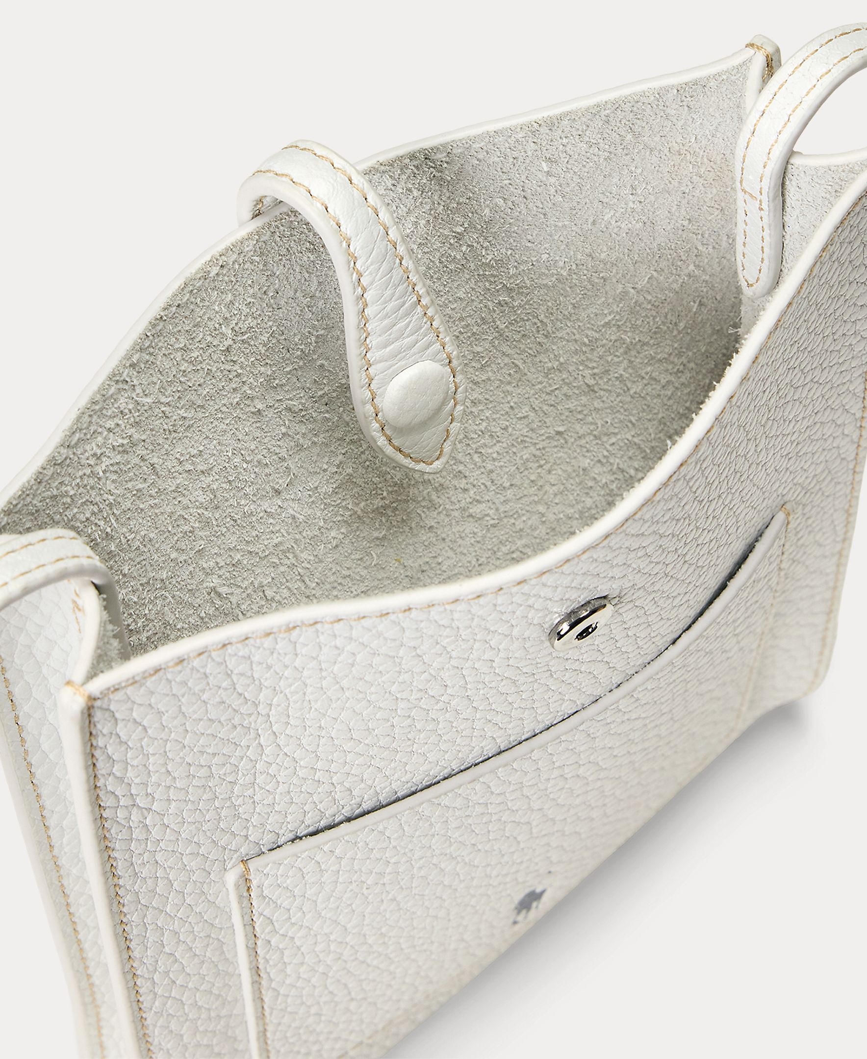 Mala a Tiracolo com Alça Ajustável e em Pele Branco-4