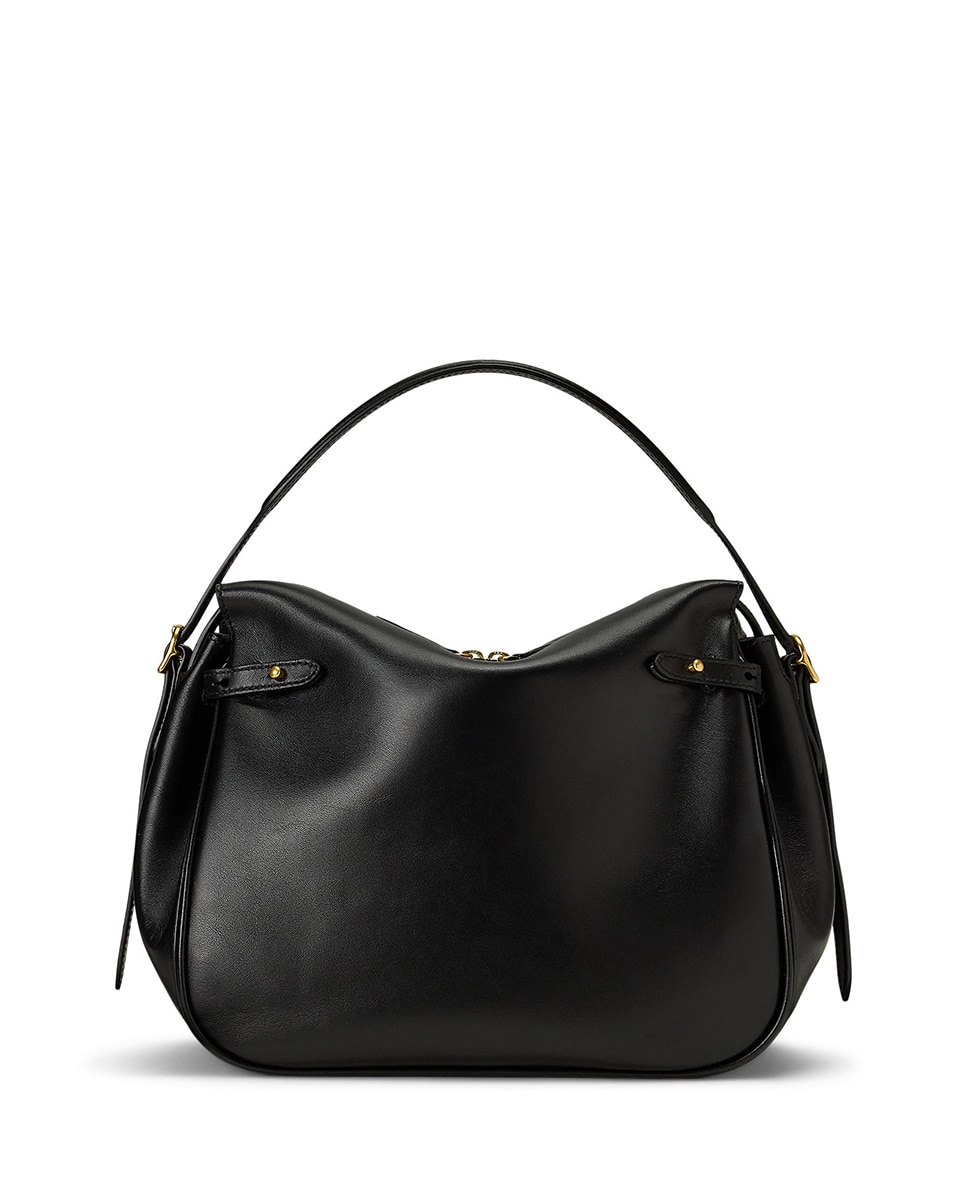 Mala de Ombro Satchel Polo ID em Pele Preto-4