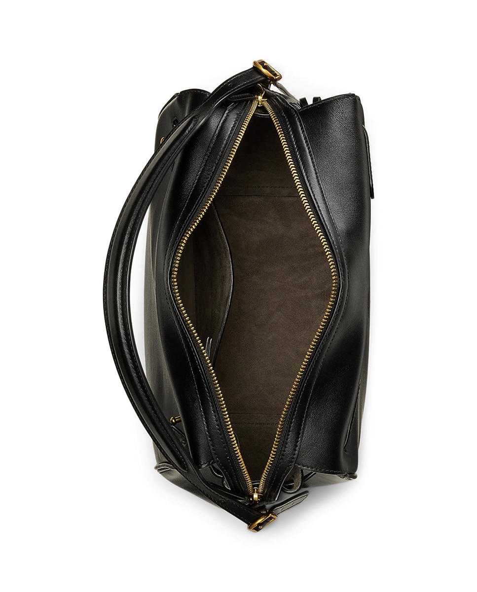 Mala de Ombro Satchel Polo ID em Pele Preto-5