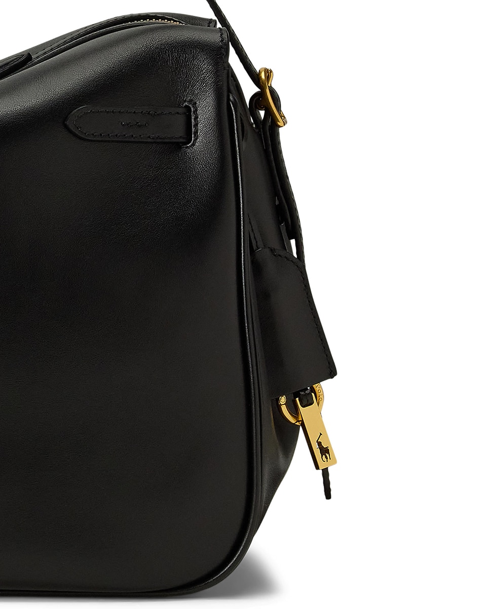 Mala de Ombro Satchel Polo ID em Pele Preto-6
