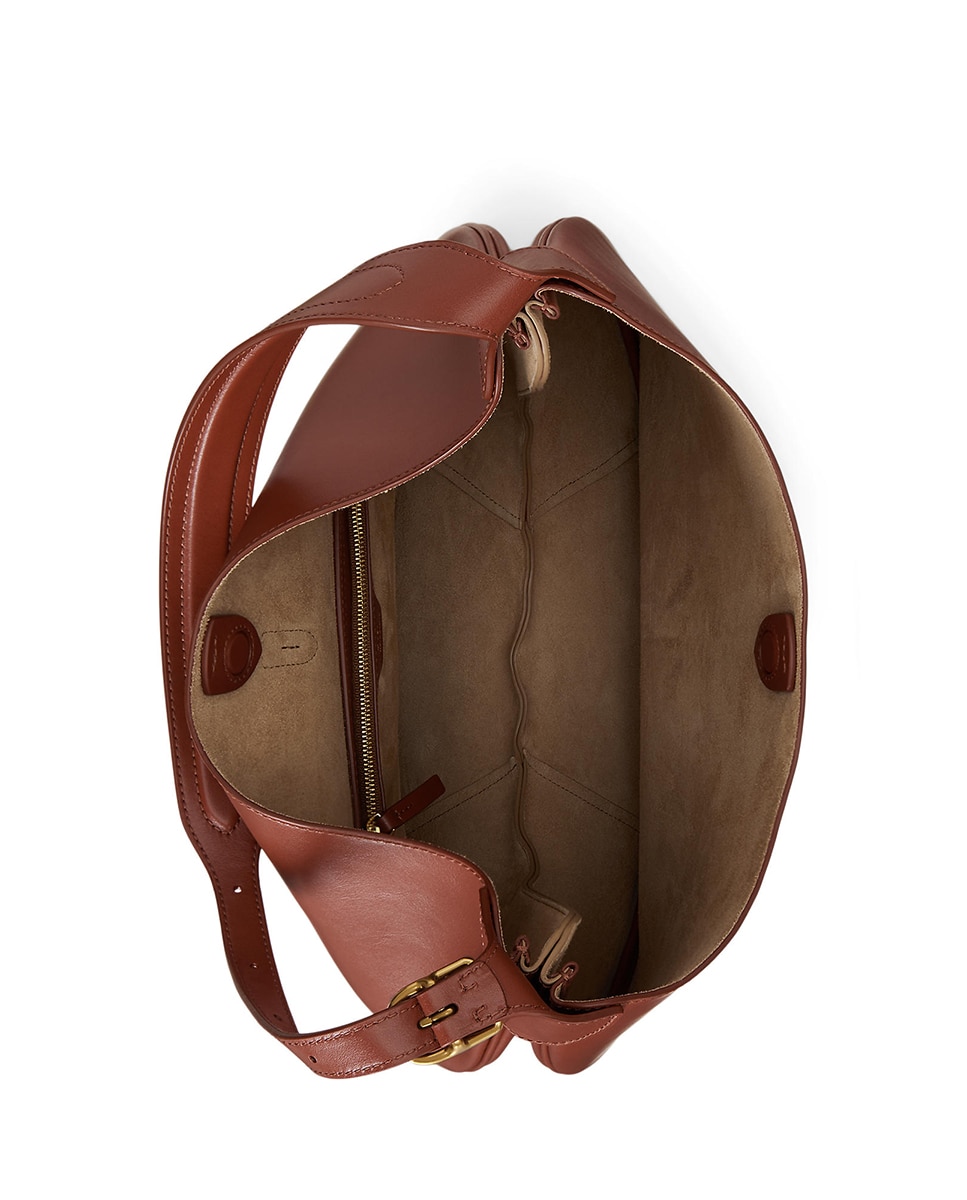 Mala de Ombro com Silhueta de Sela e em Pele Grená-6