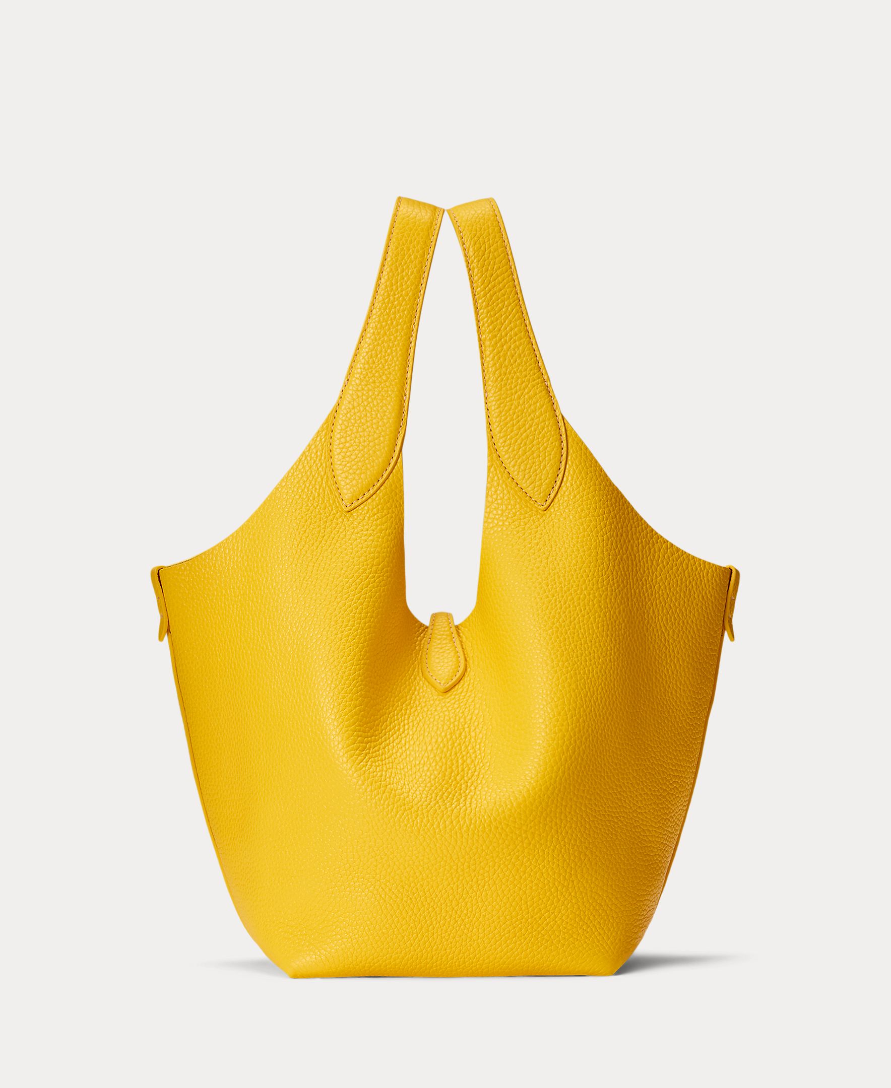 Mala de Ombro Tipo Tote Polo Play em Pele Amarelo-4