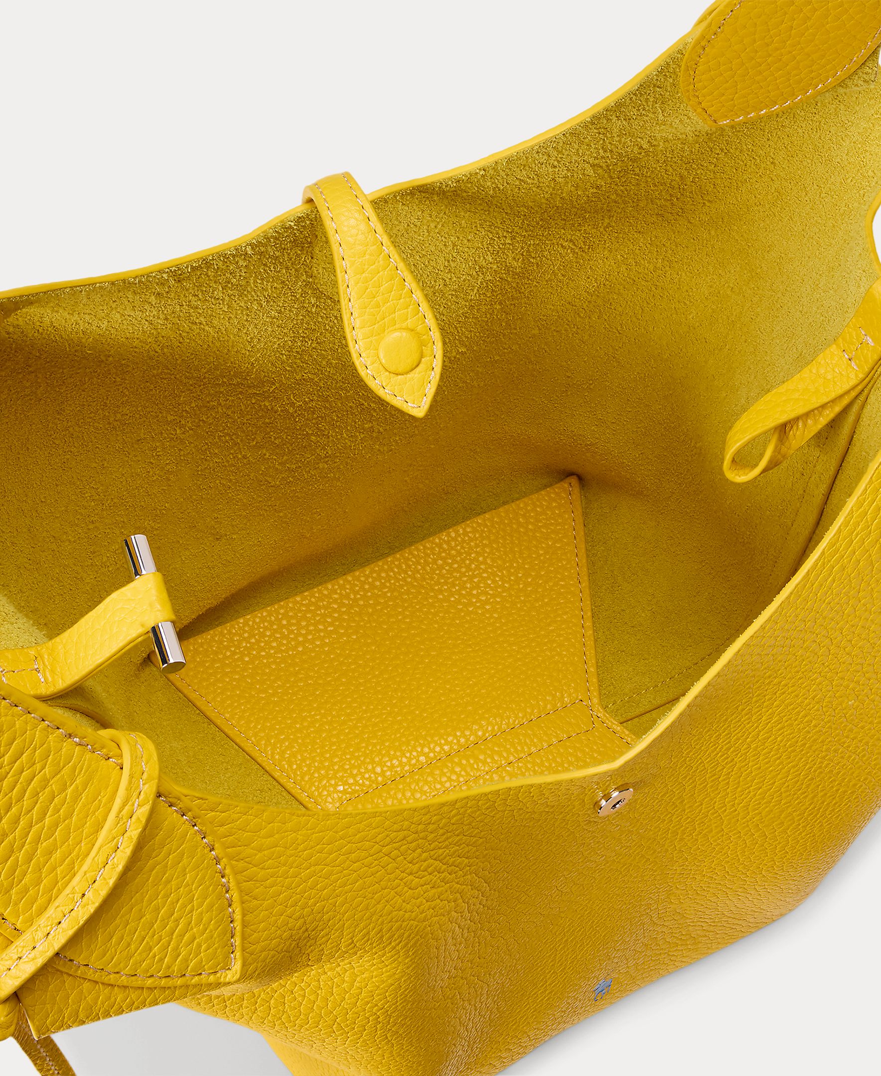 Mala de Ombro Tipo Tote Polo Play em Pele Amarelo-5