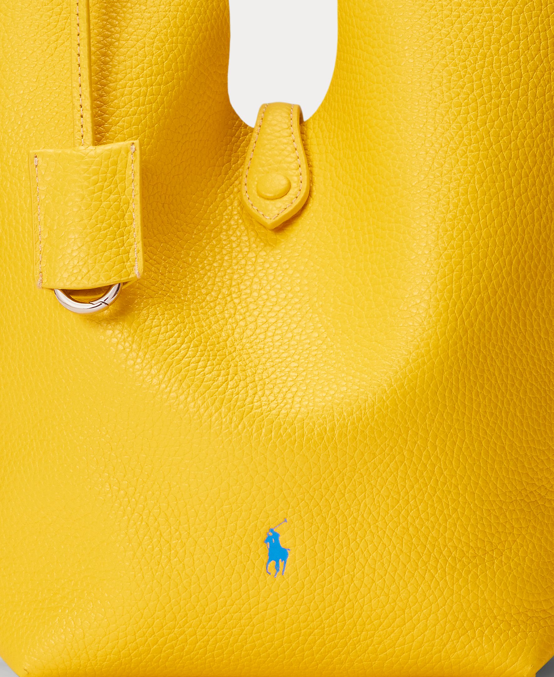 Mala de Ombro Tipo Tote Polo Play em Pele Amarelo-6