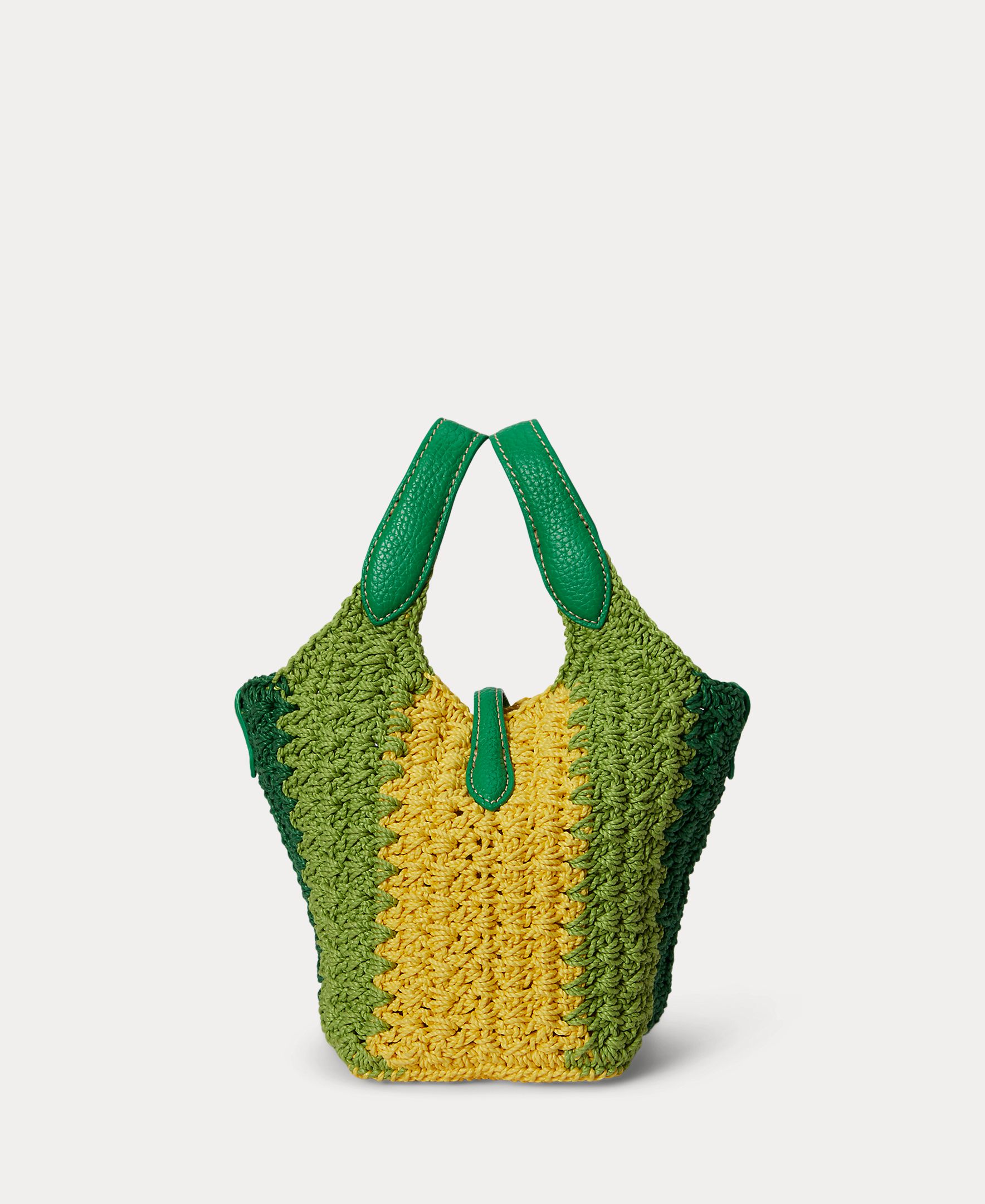 Mala a Tiracolo Polo Play em Crochet e Pele Verde-3