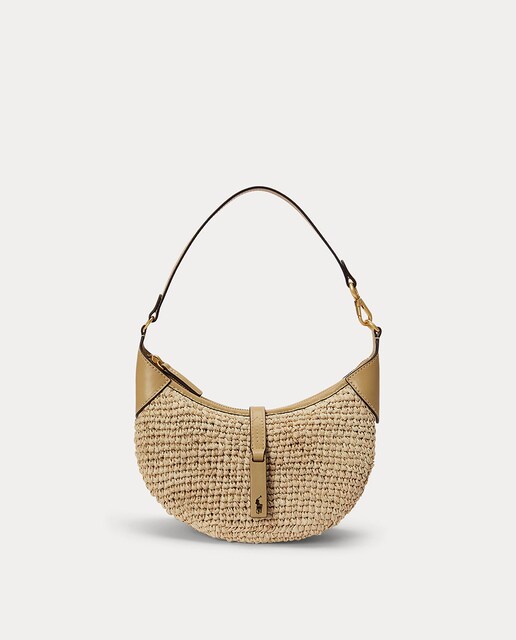 Bolso de hombro Mini Polo ID de rafia