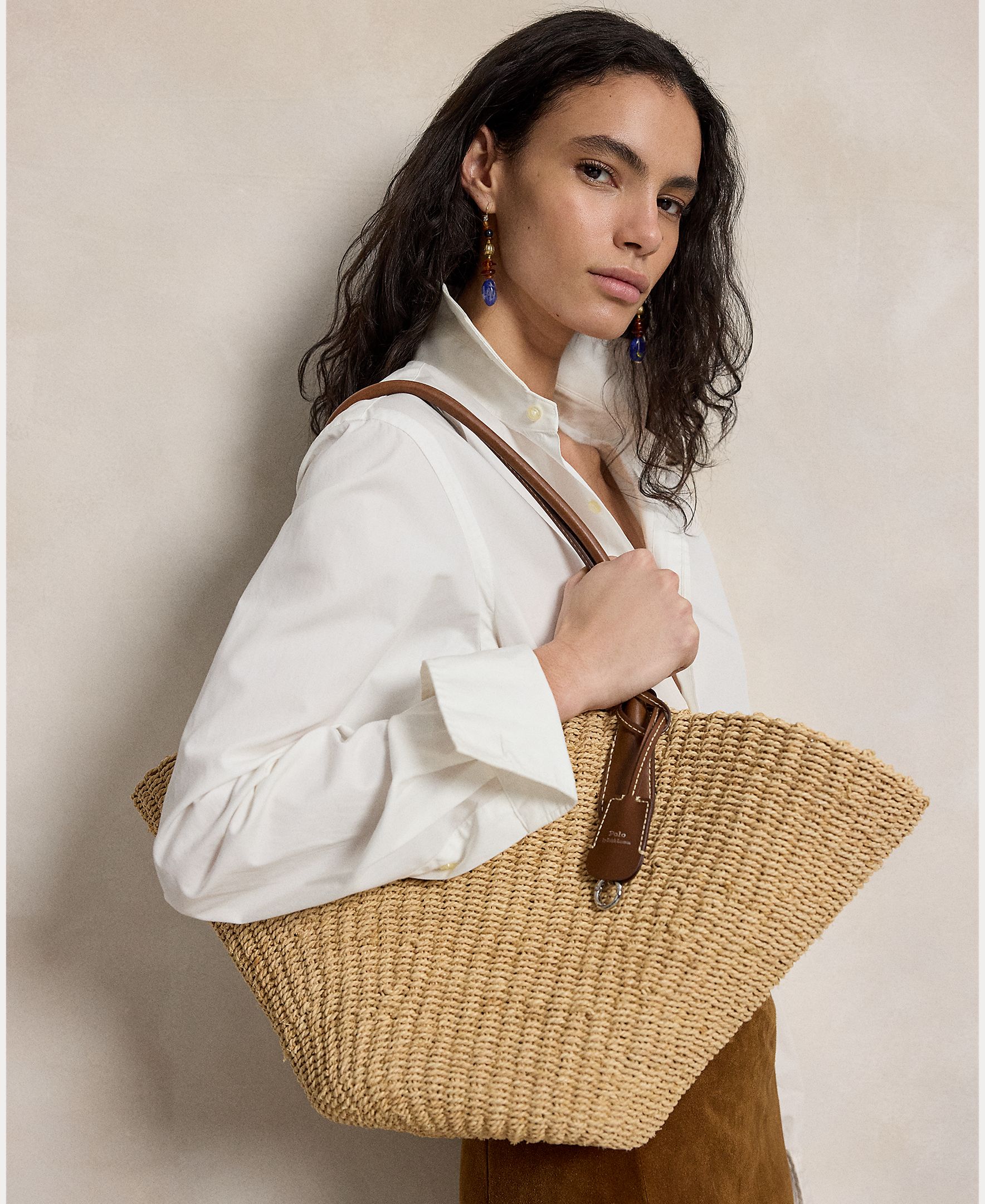 Mala de Ombro Tipo Tote de Ráfia com Alça em Pele Natural-7