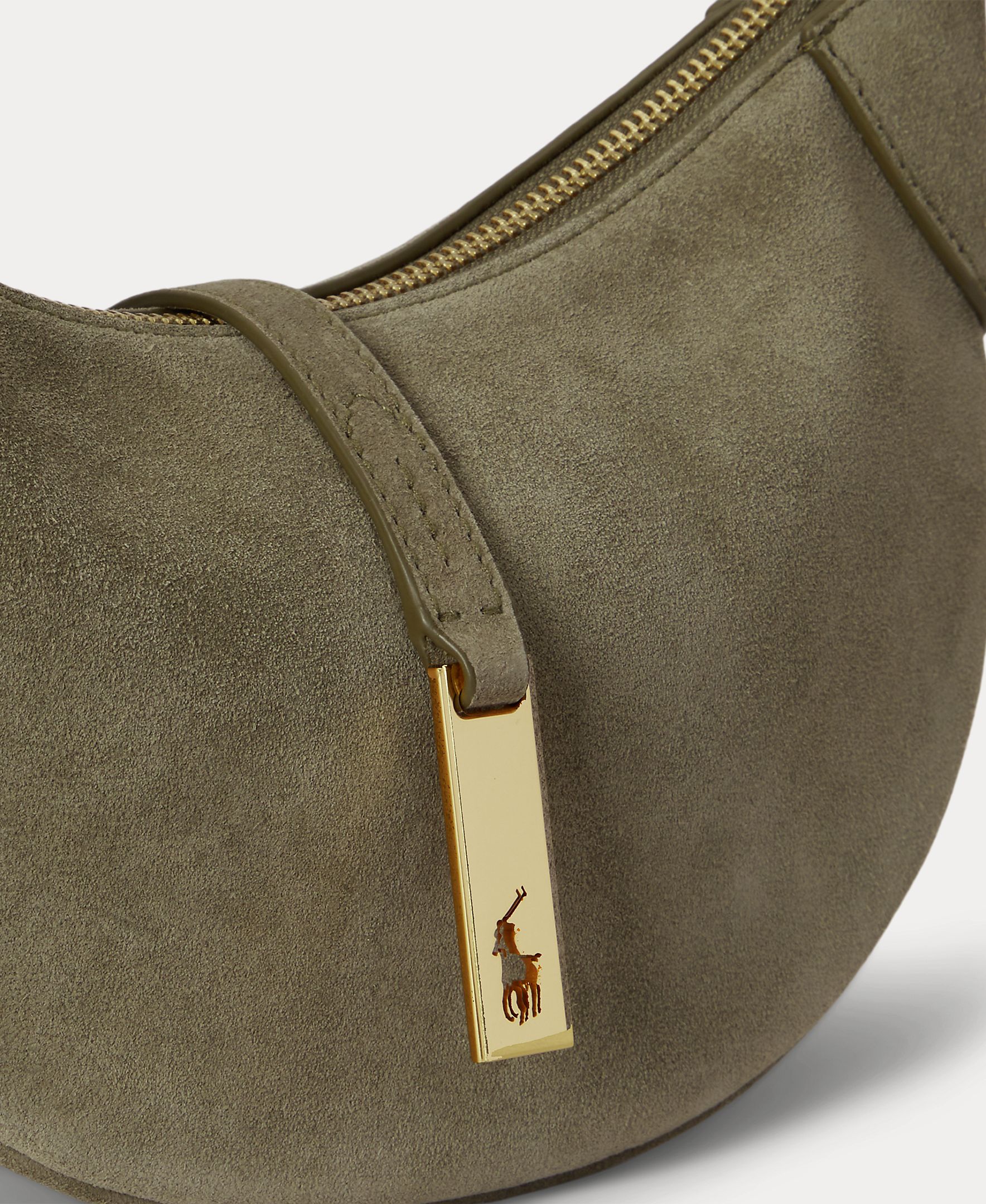 Bolso de hombro Polo ID mini de ante - Polo Ralph Lauren - Verde mate Verde mate-6