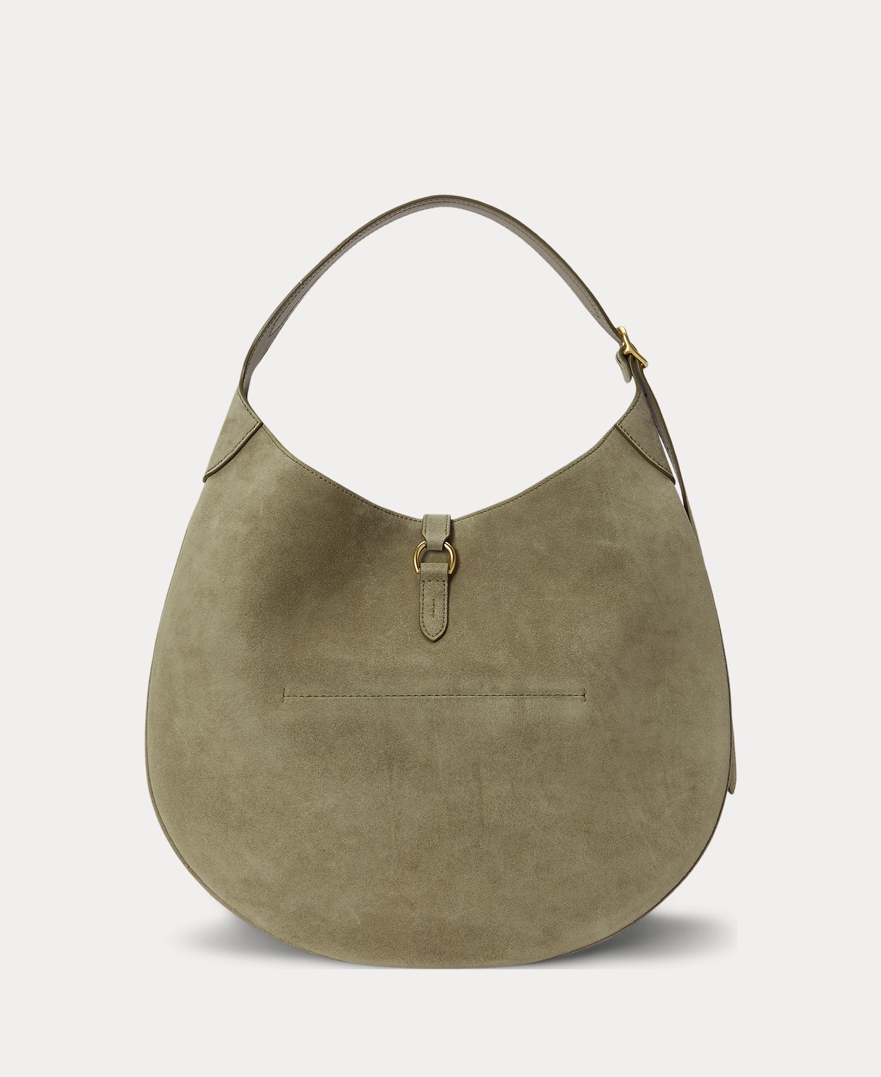 Bolso de hombro Polo ID de ante mediano - Polo Ralph Lauren - Verde mate Verde mate-4
