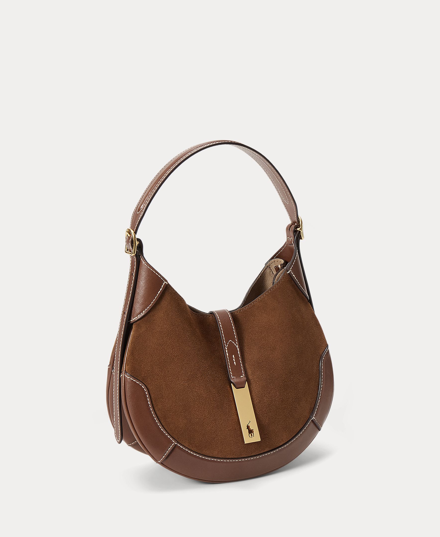 Bolso de hombro Polo ID de ante pequeño - Polo Ralph Lauren - Marrón Marrón-3