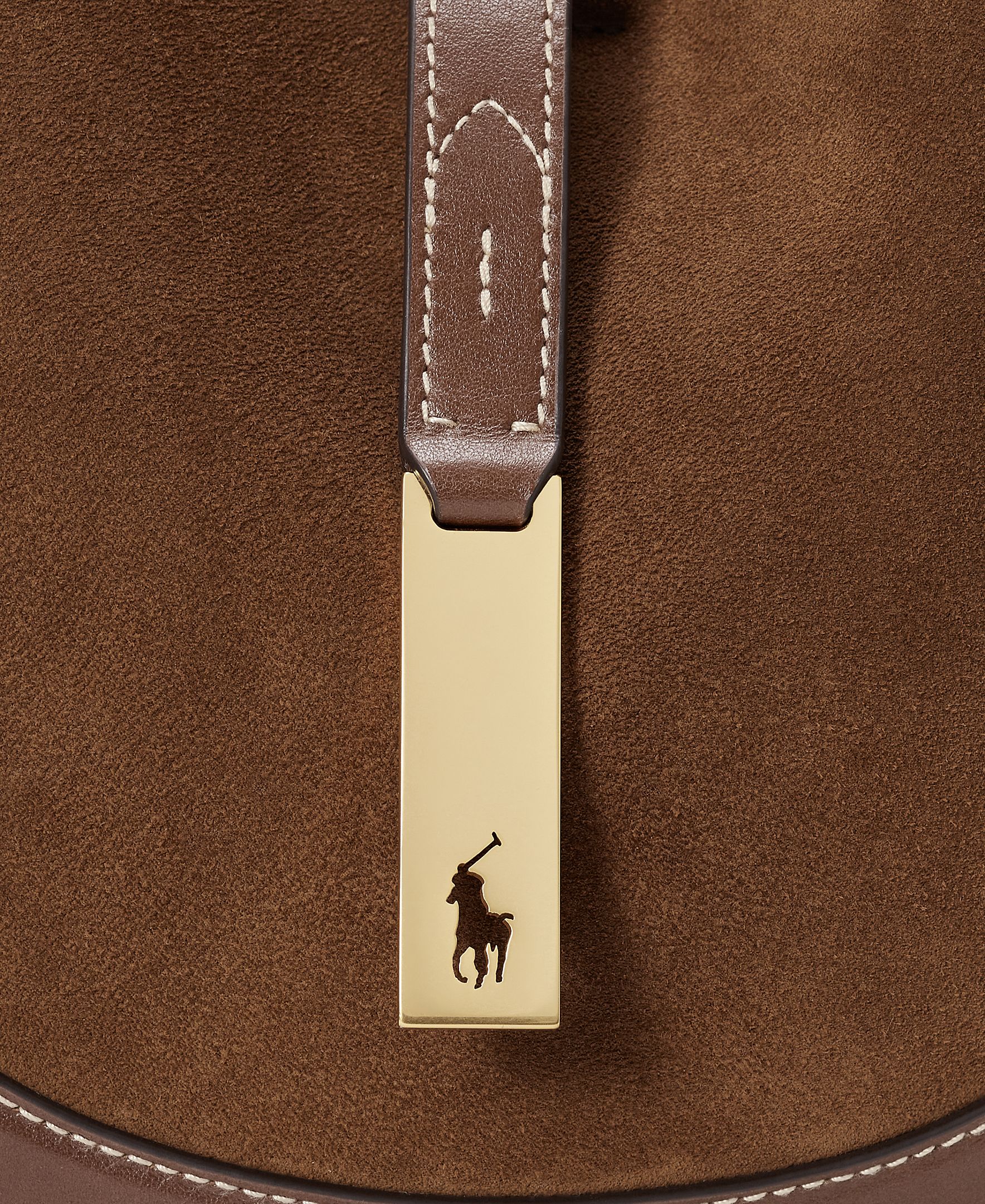 Bolso de hombro Polo ID de ante pequeño - Polo Ralph Lauren - Marrón Marrón-6