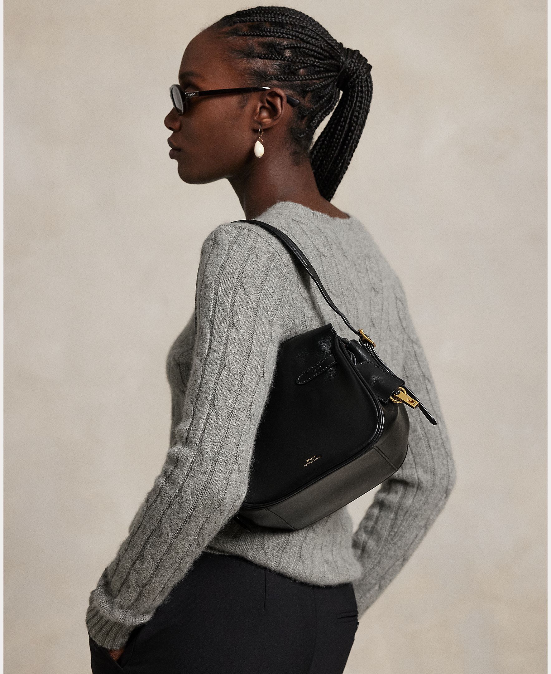 Bolso de hombro Satchel Polo ID mini de piel - Polo Ralph Lauren - Negro Negro-8