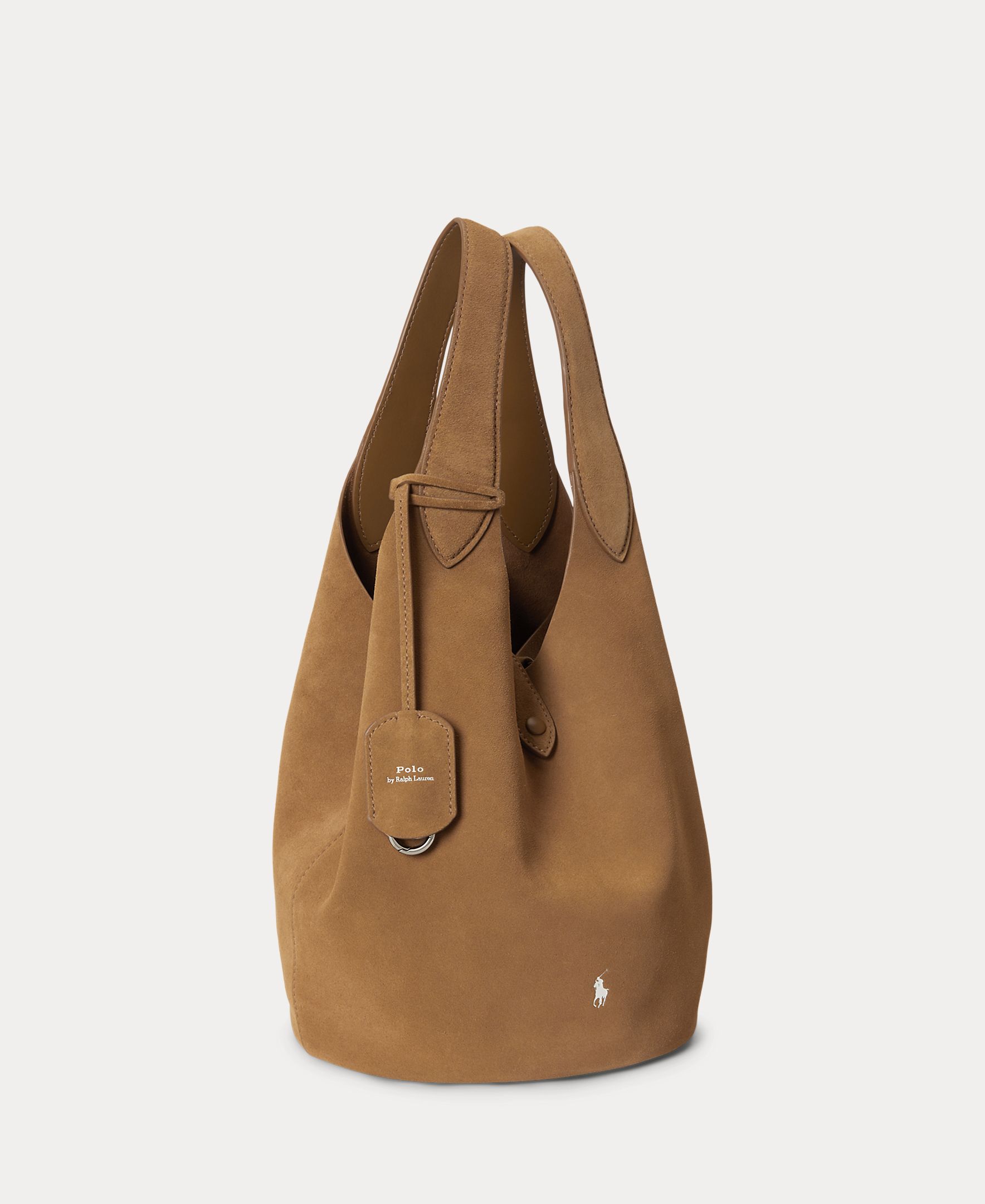 Bolso de hombro tote Polo Play de ante mediano - Polo Ralph Lauren - Camel Camel-2