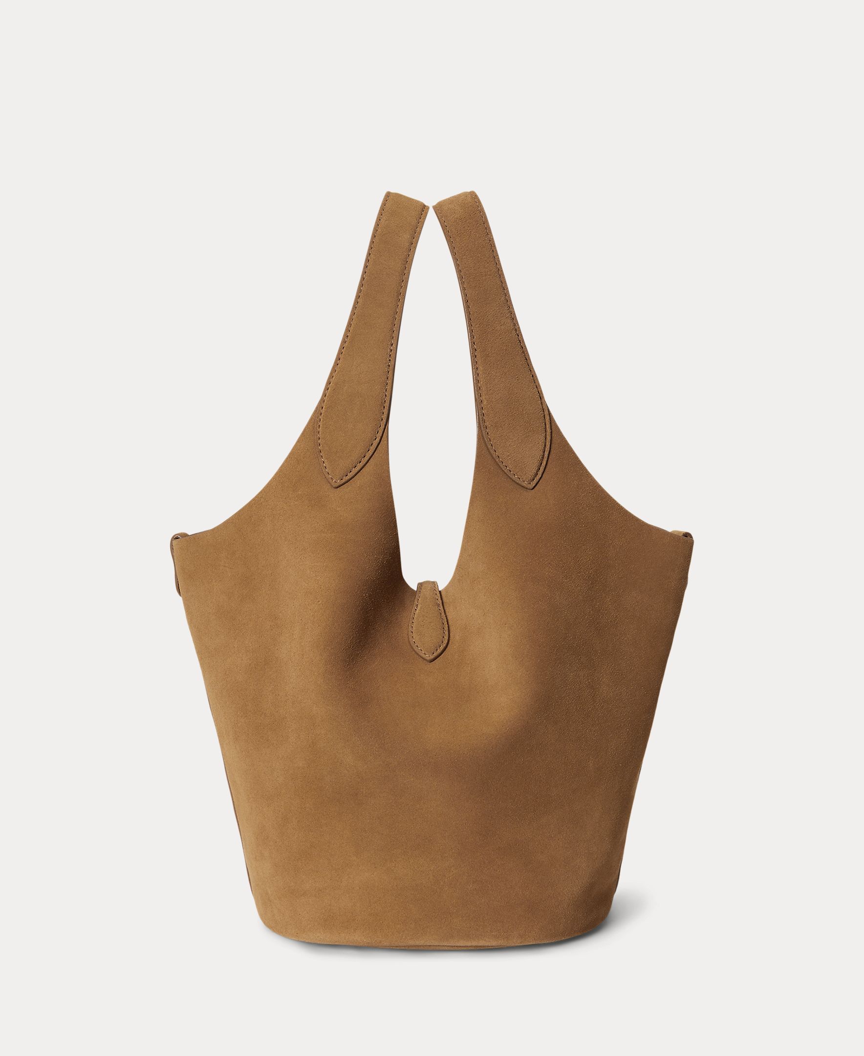 Bolso de hombro tote Polo Play de ante mediano - Polo Ralph Lauren - Camel Camel-3