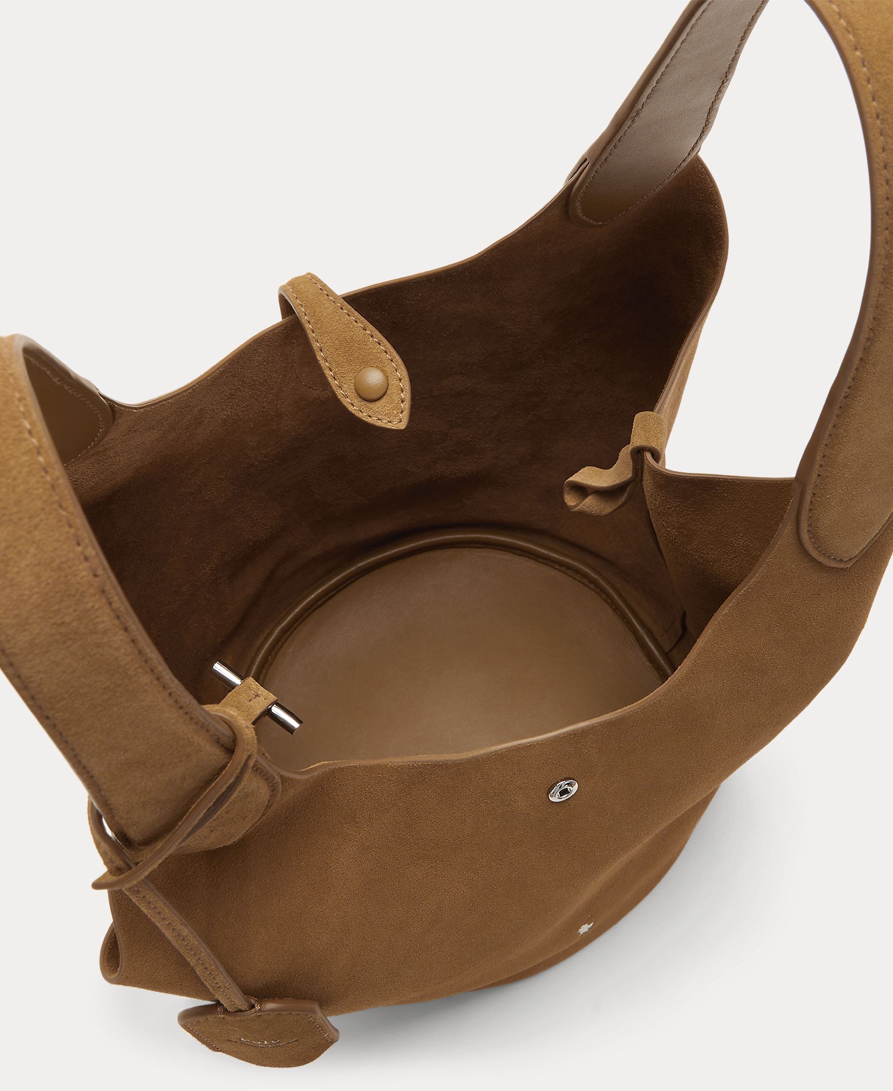 Bolso de hombro tote Polo Play de ante mediano - Polo Ralph Lauren - Camel Camel-4