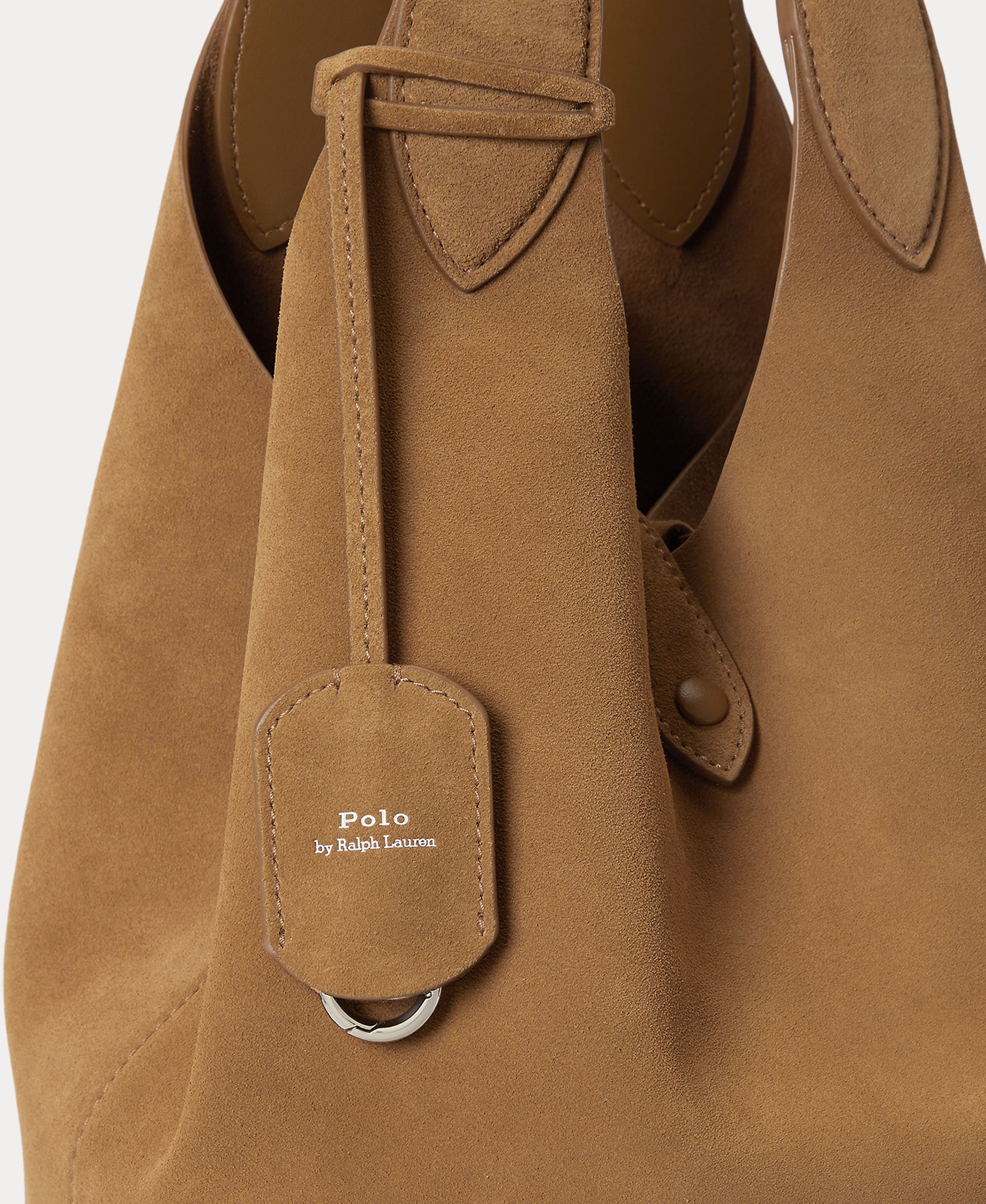 Bolso de hombro tote Polo Play de ante mediano - Polo Ralph Lauren - Camel Camel-5