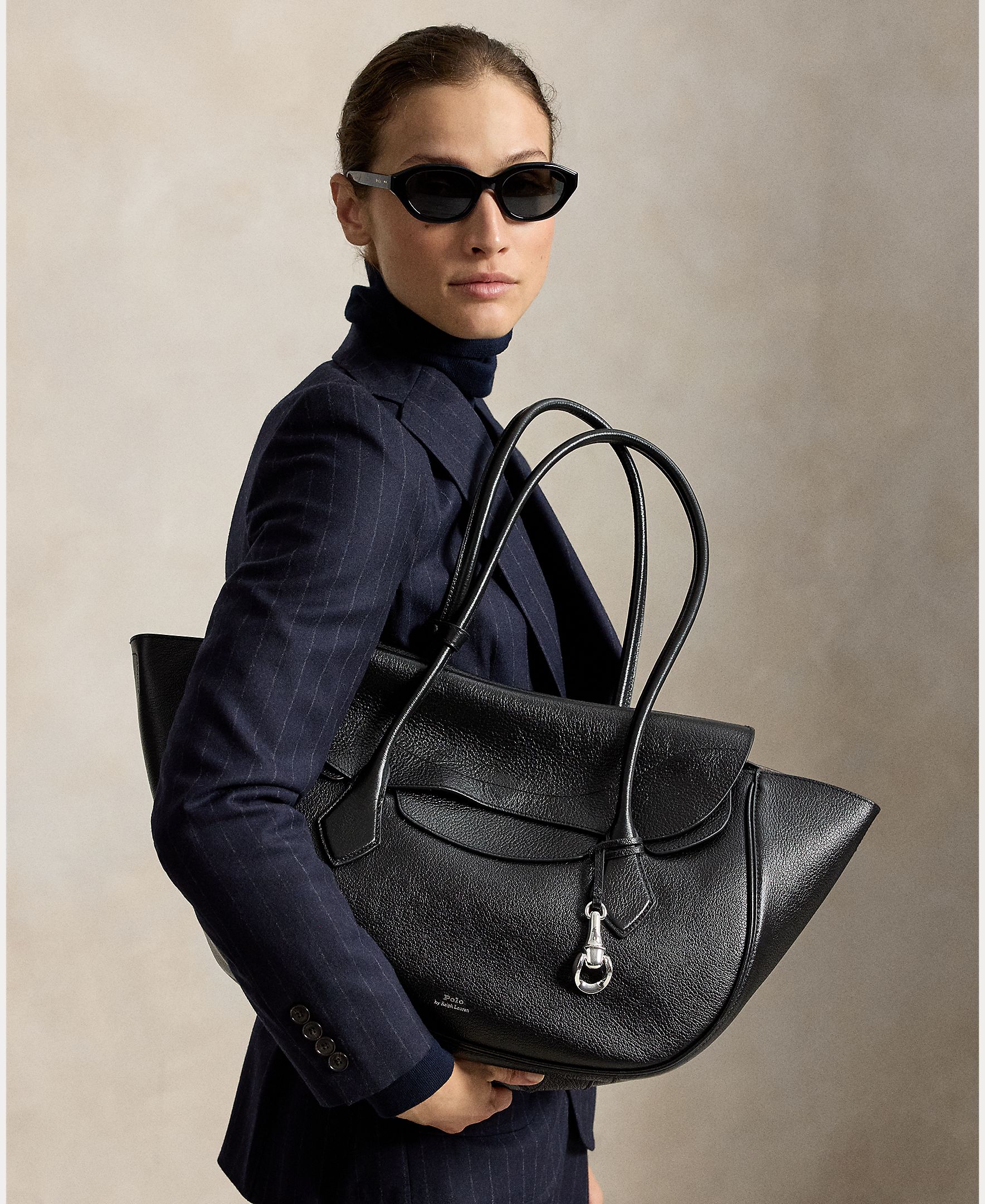 Imagen 1 de Bolso de hombro Blaze de piel grande Negro