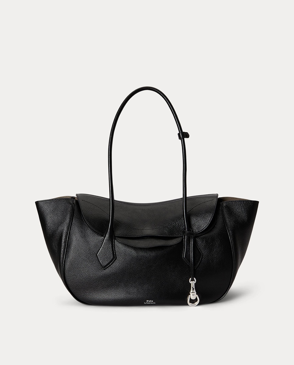 Imagen 3 de Bolso de hombro Blaze de piel grande - Polo Ralph Lauren - Negro Negro