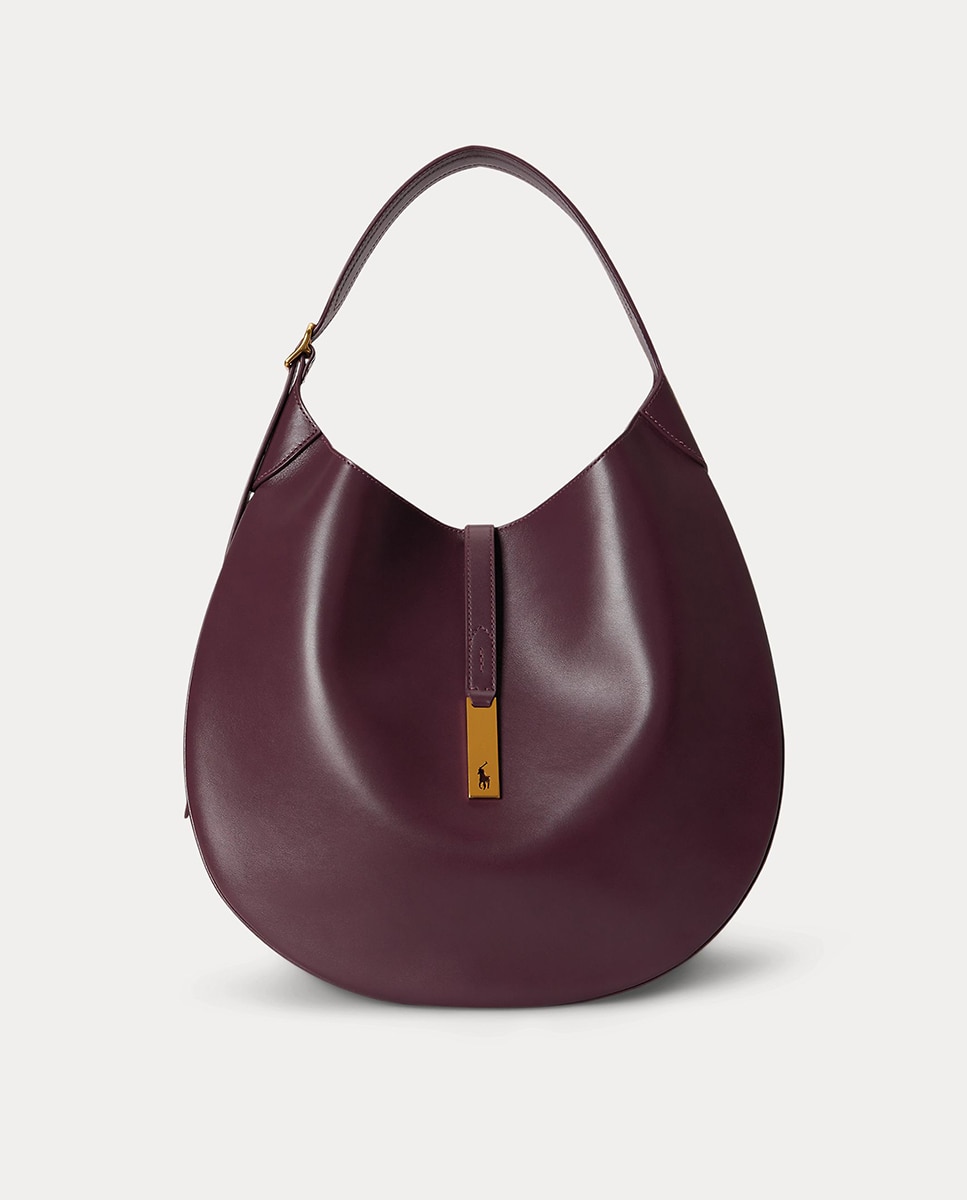 Imagen 0 de Bolso de hombro Polo ID de piel mediano Granate