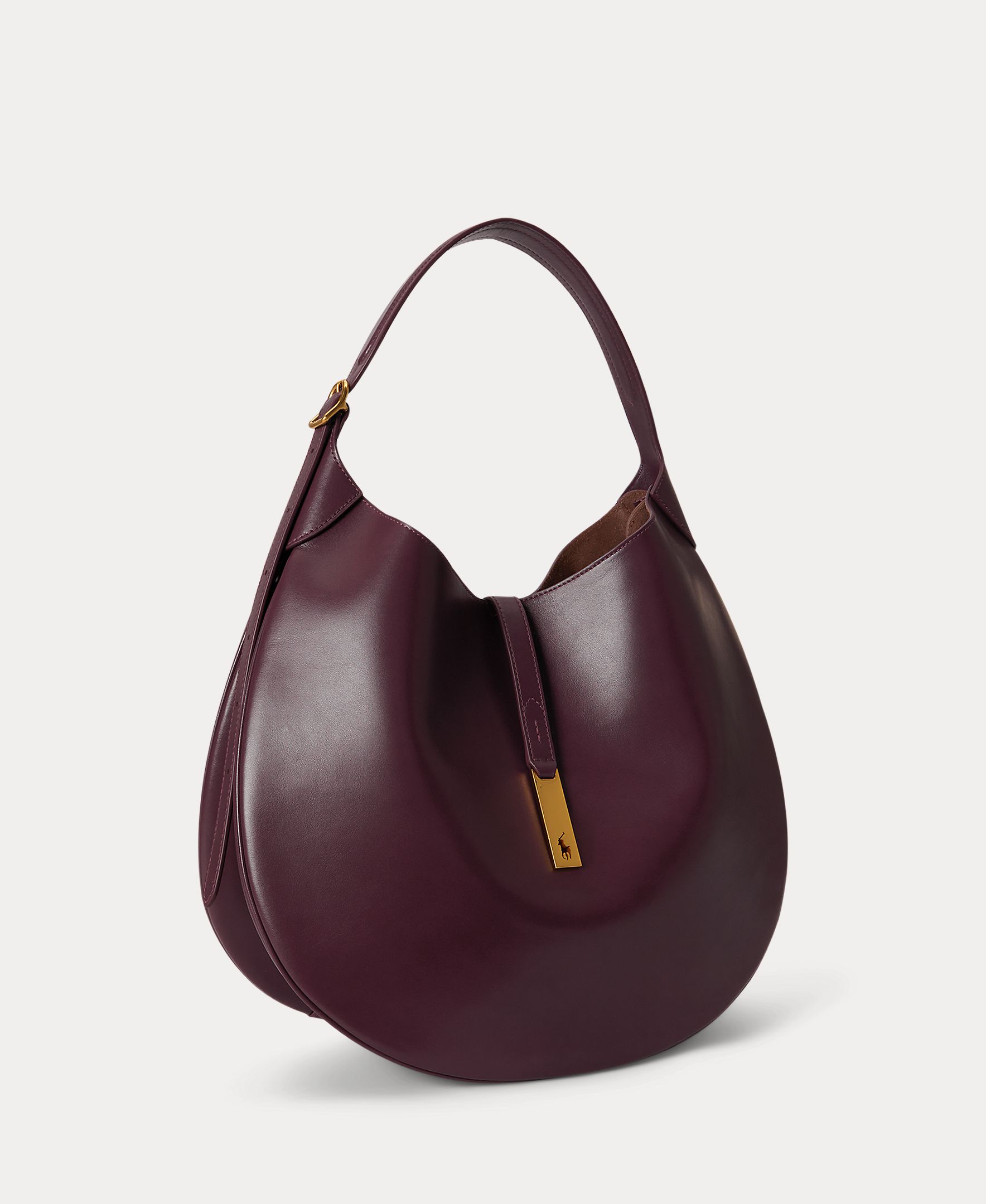 Bolso de hombro Polo ID de piel mediano - Polo Ralph Lauren - Granate Granate-3
