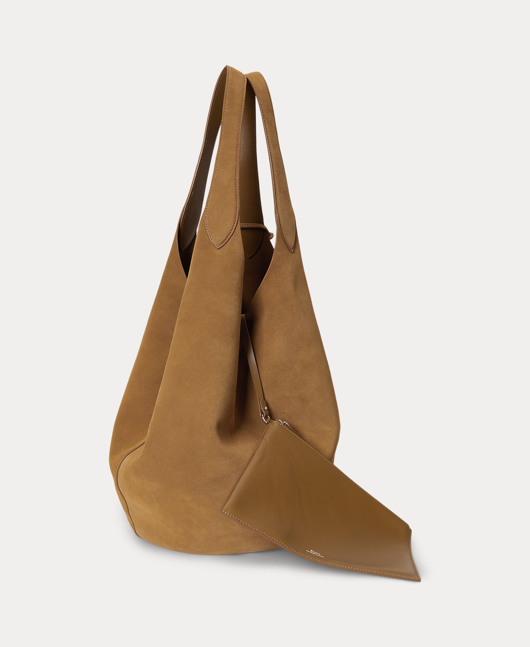 Bolso de hombro tote Polo Play de ante grande - Polo Ralph Lauren - Camel Camel-3
