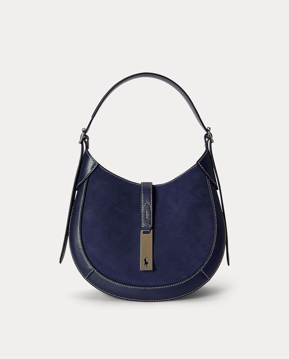 Bolso de hombro Polo ID de ante pequeño - Polo Ralph Lauren - Negro Negro-1