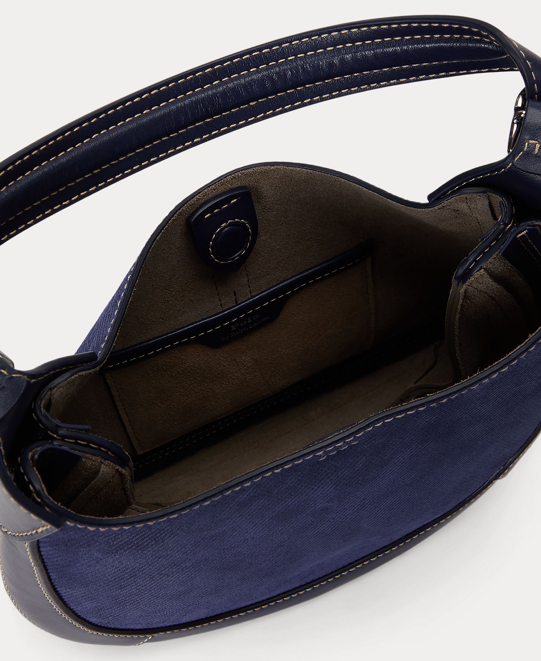 Bolso de hombro Polo ID de ante pequeño - Polo Ralph Lauren - Negro Negro-5