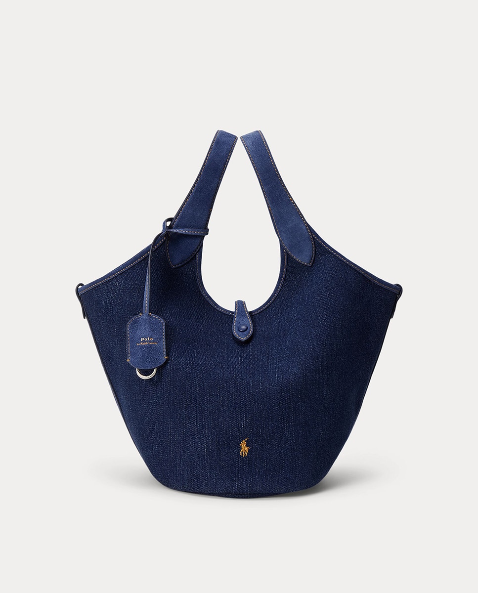 Bolso de hombro tote Polo Play de mediano - Polo Ralph Lauren - Denim Denim-1