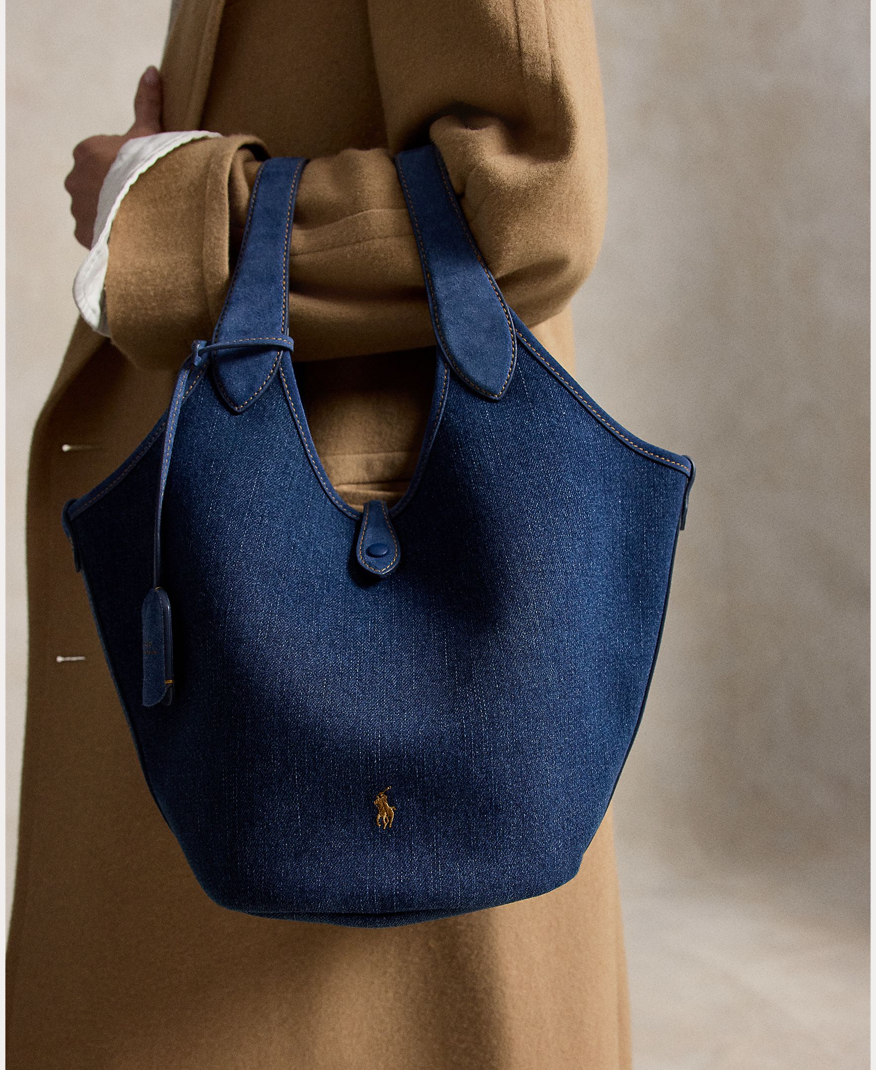 Bolso de hombro tote Polo Play de mediano - Polo Ralph Lauren - Denim Denim-7