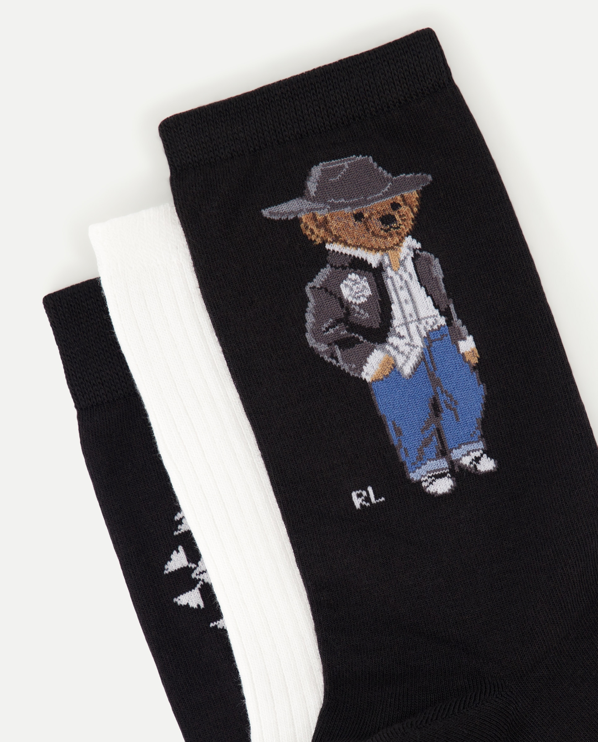 Pack de 3 Pares de Meias com Estampado Preto-2