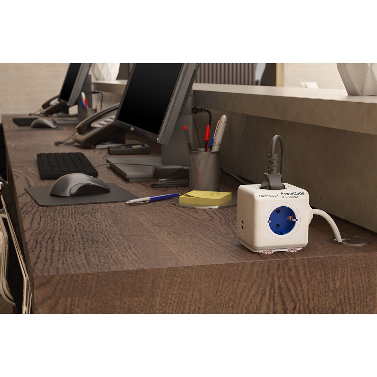 Regleta eléctrica cubo 4 tomas schuko + 2 tomas USB Blanco-8